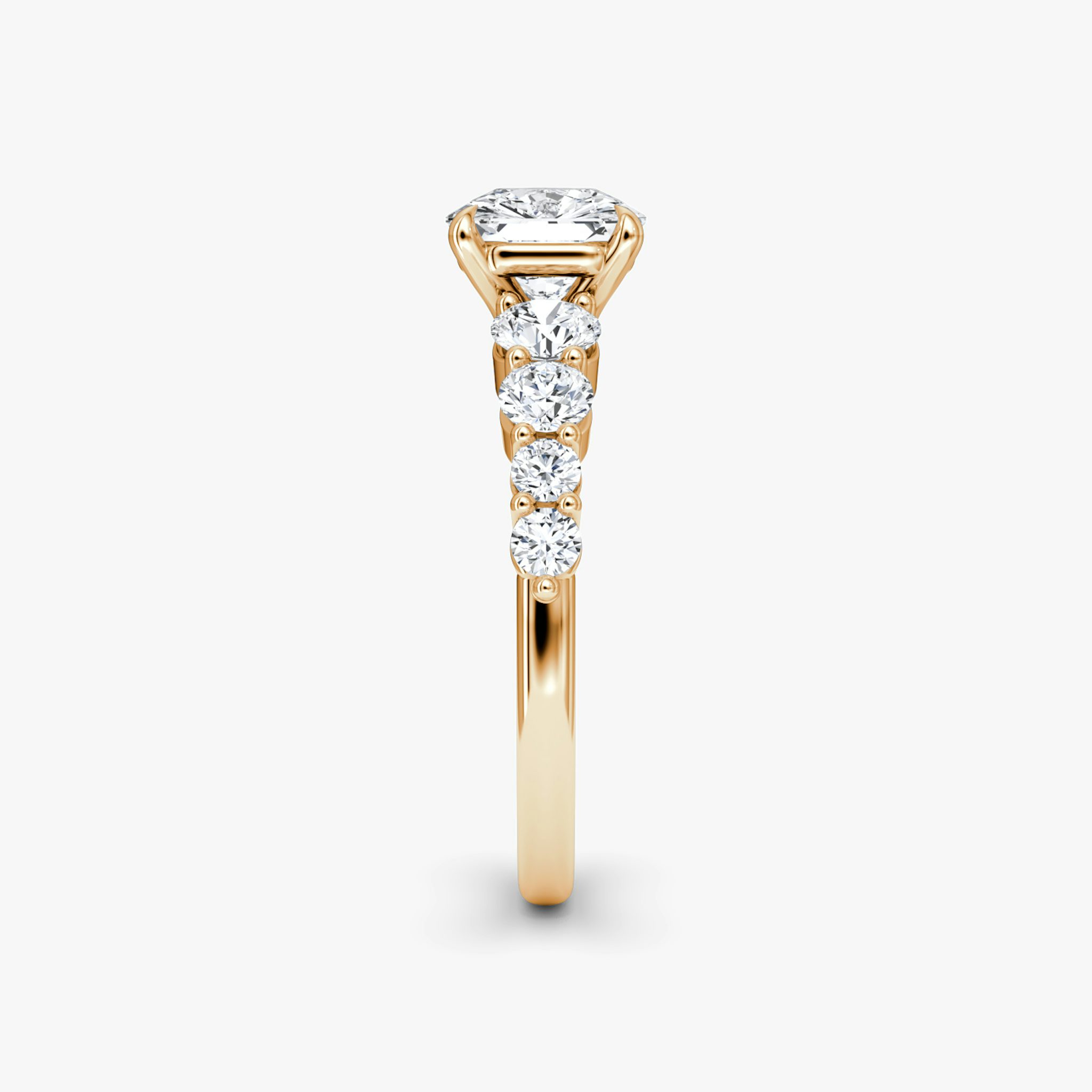 The Graduated Band | Asscher | 14k | Rose Gold | bandAccent: Plain | diamondOrientation: vertical | caratWeight: other