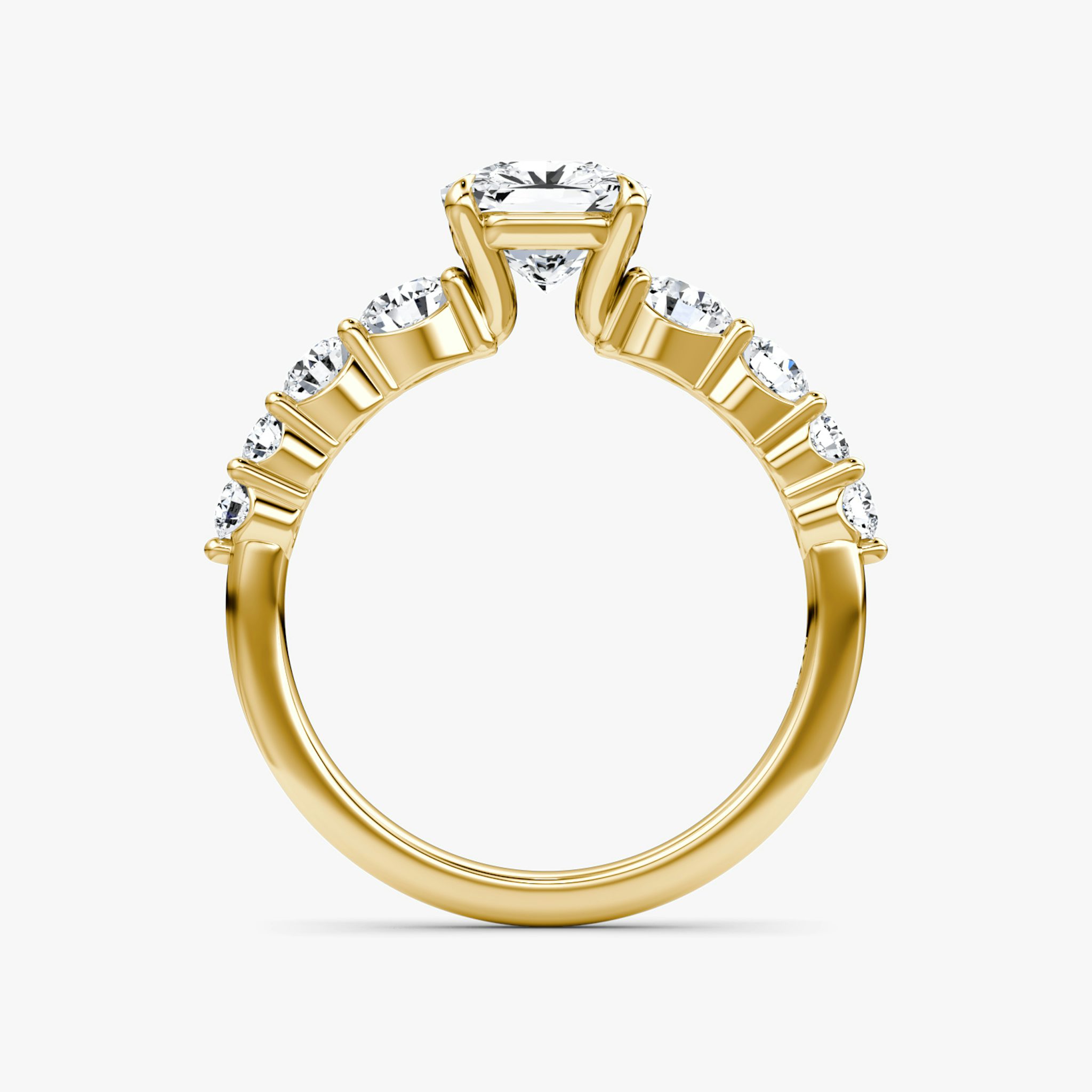 The Graduated Band | Asscher | 18k | Yellow Gold | bandAccent: Plain | diamondOrientation: vertical | caratWeight: other