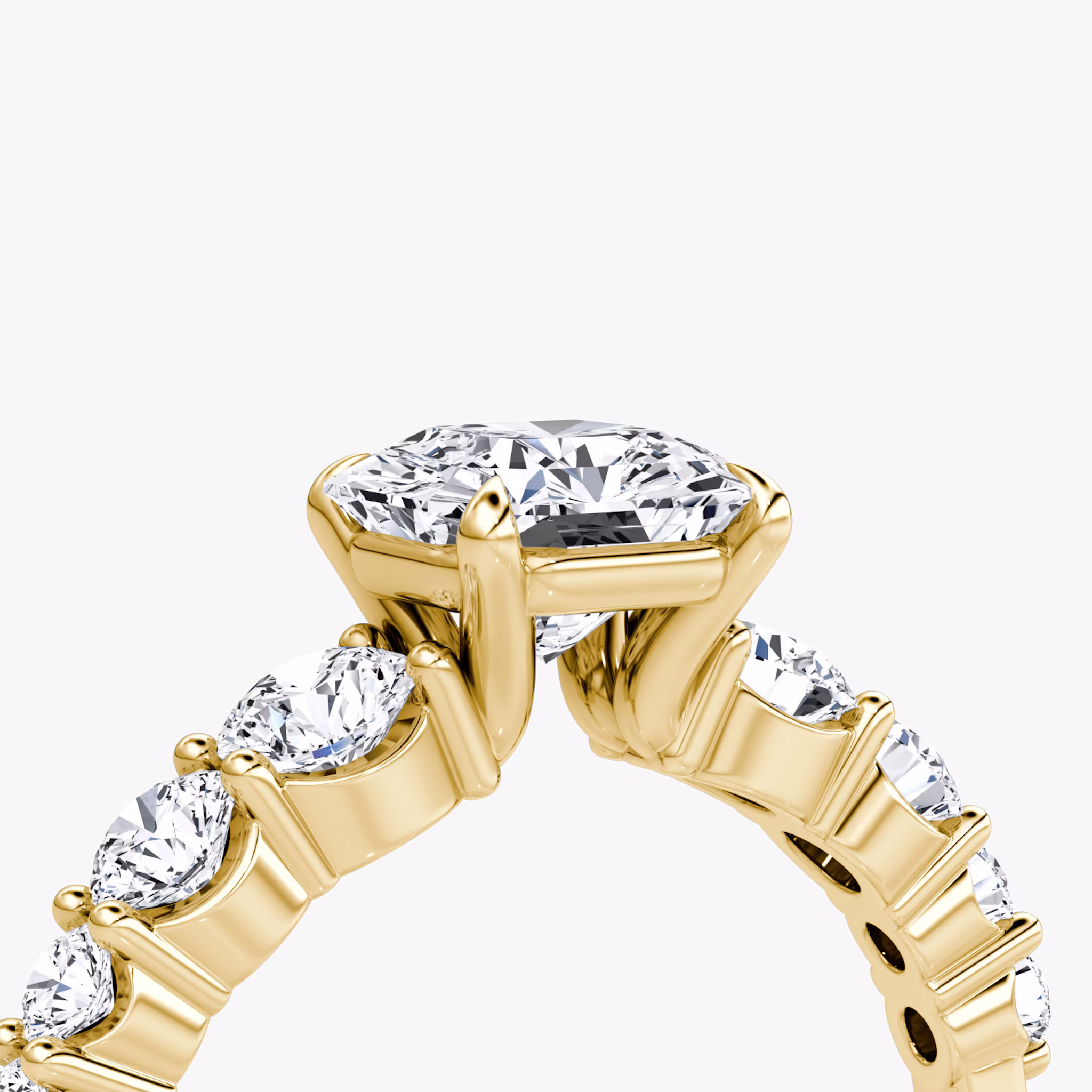 The Graduated Band | Asscher | 18k | Yellow Gold | bandAccent: Plain | diamondOrientation: vertical | caratWeight: other