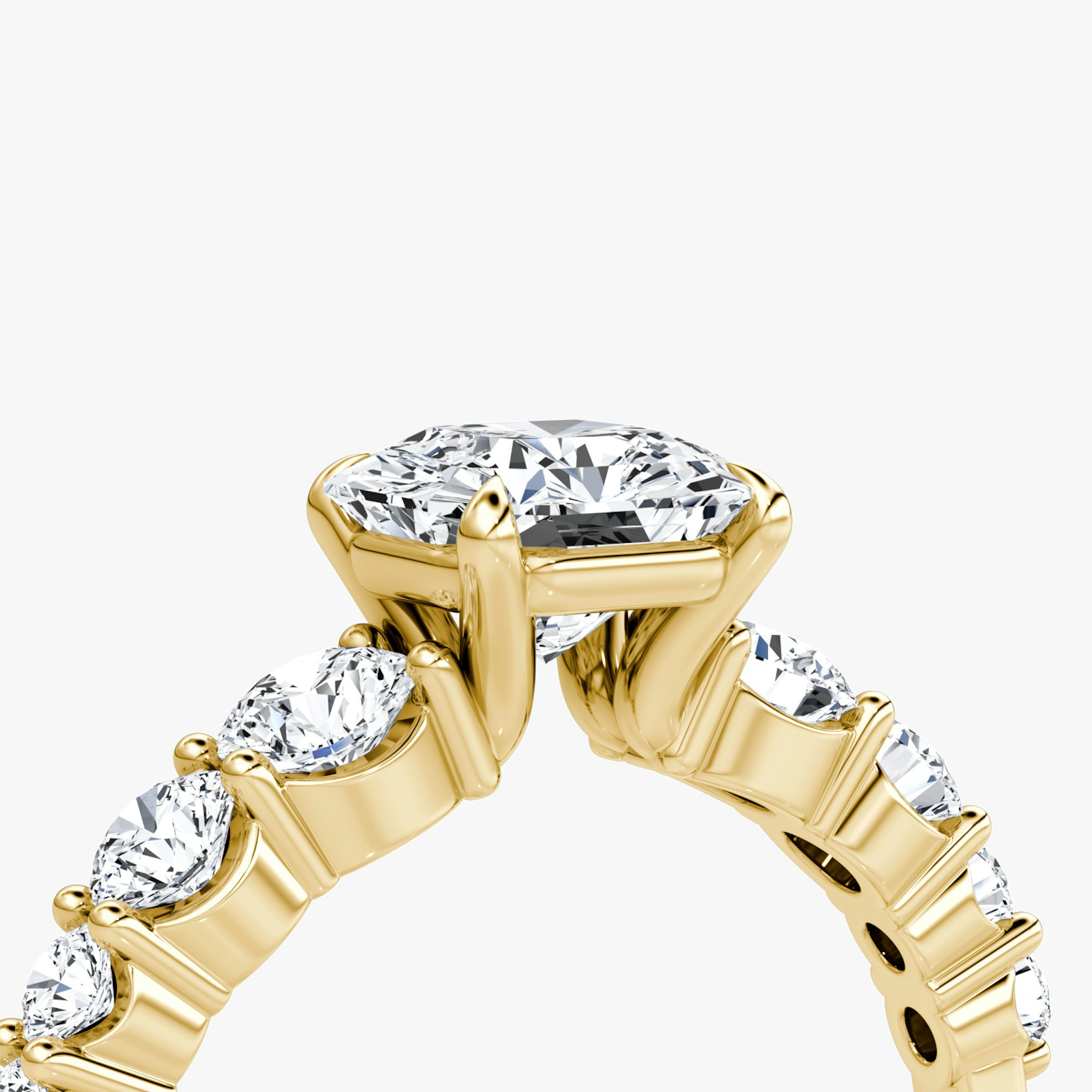 The Graduated Band | Asscher | 18k | Yellow Gold | bandAccent: Plain | diamondOrientation: vertical | caratWeight: other