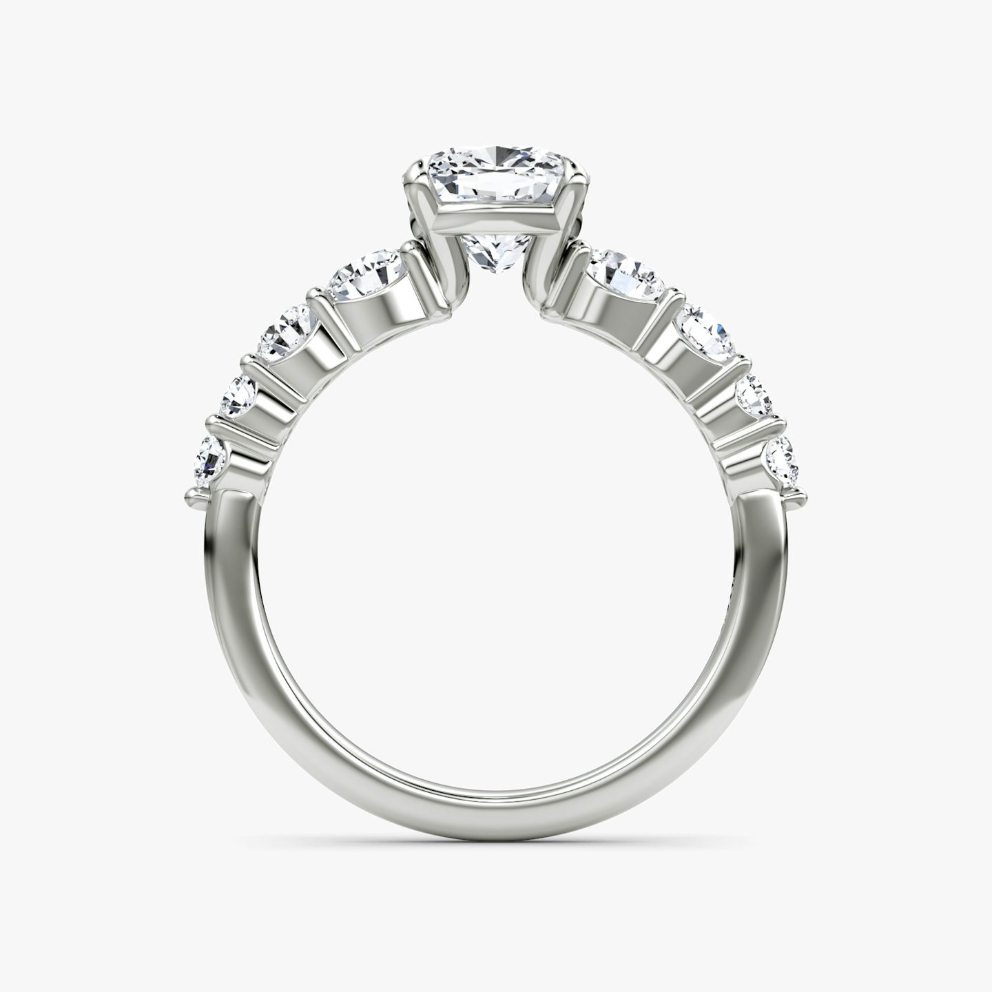 The Graduated Band | Cushion | Platinum | bandAccent: Plain | diamondOrientation: vertical | caratWeight: other