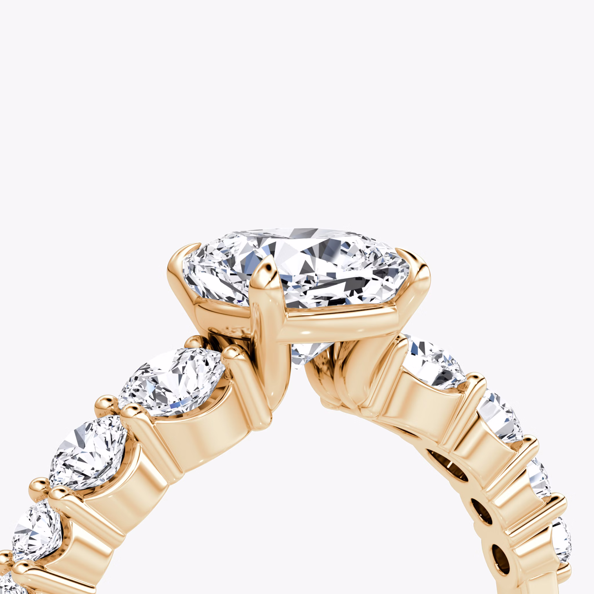 The Graduated Band | Cushion | 14k | Rose Gold | bandAccent: Plain | diamondOrientation: vertical | caratWeight: other