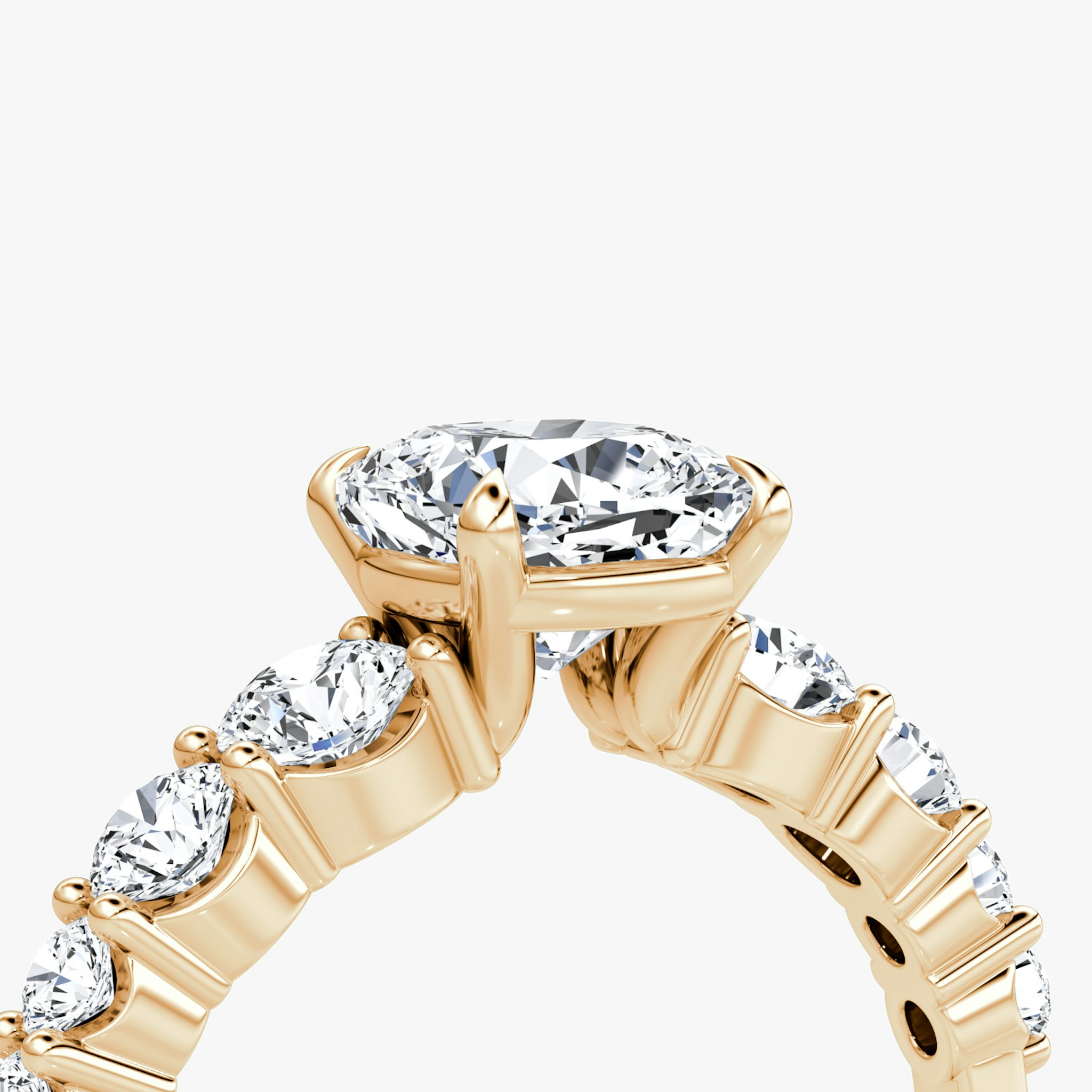 The Graduated Band | Cushion | 14k | Rose Gold | bandAccent: Plain | diamondOrientation: vertical | caratWeight: other