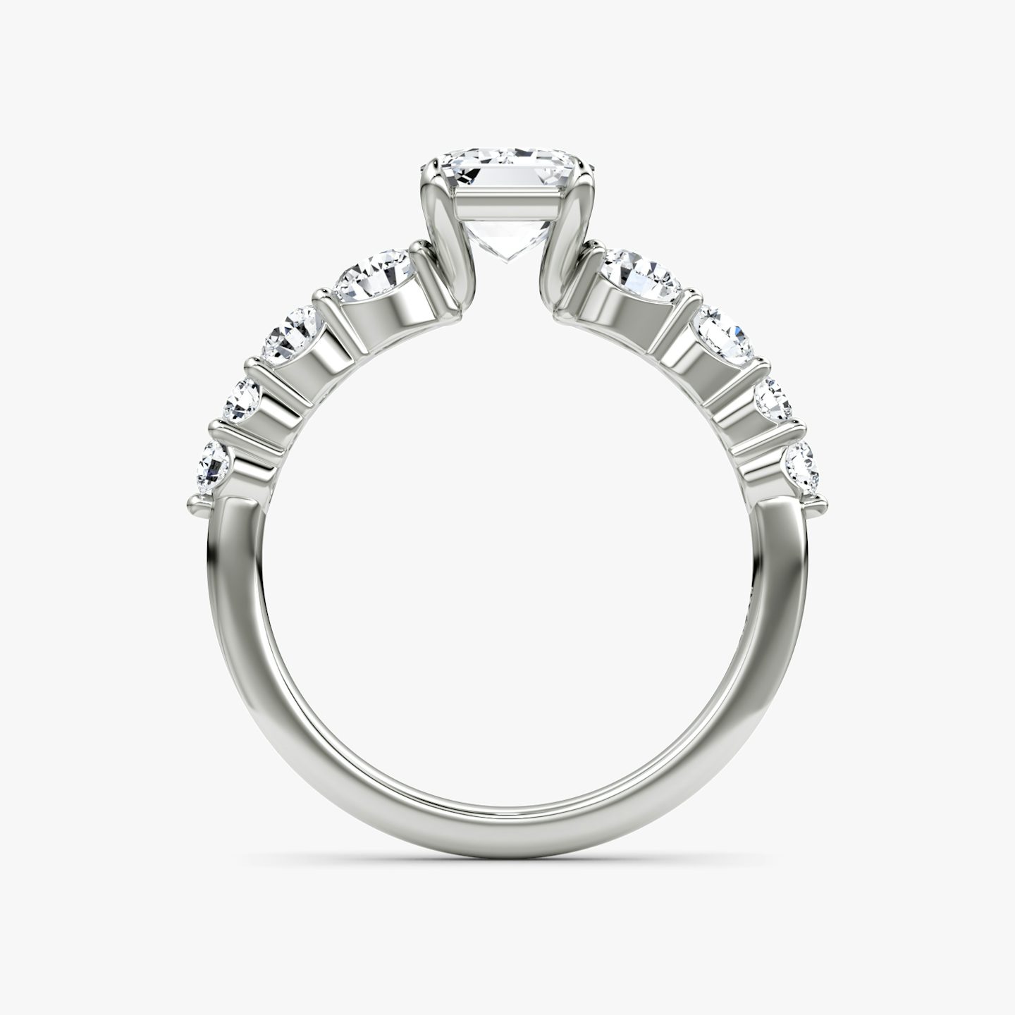 The Graduated Band | Emerald | Platinum | bandAccent: Plain | diamondOrientation: vertical | caratWeight: other