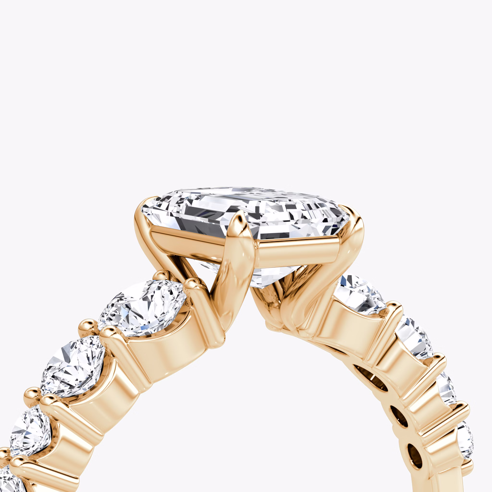 The Graduated Band | Emerald | 14k | Rose Gold | bandAccent: Plain | diamondOrientation: vertical | caratWeight: other