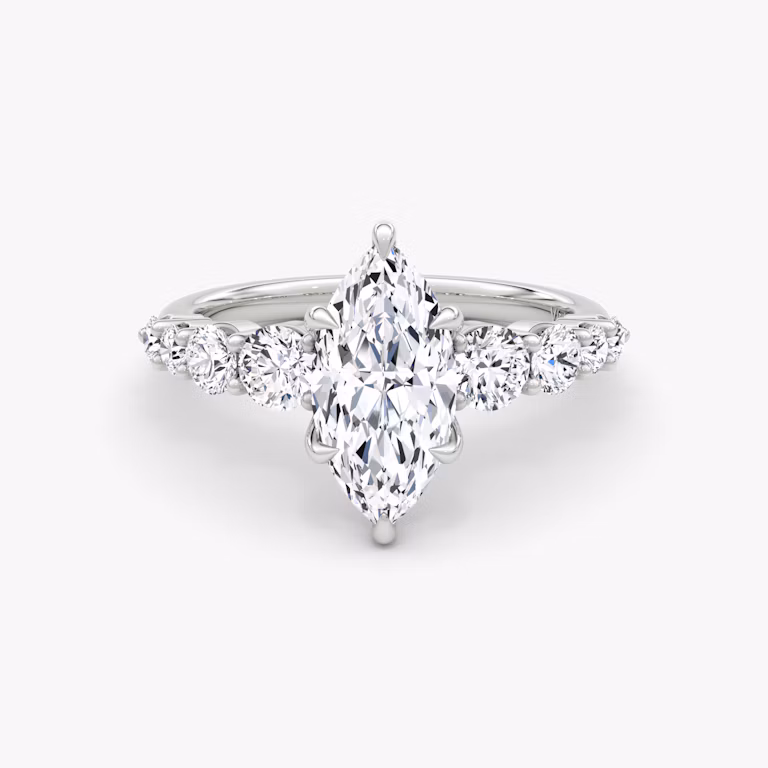 Graduated Band Marquise Diamond Ring