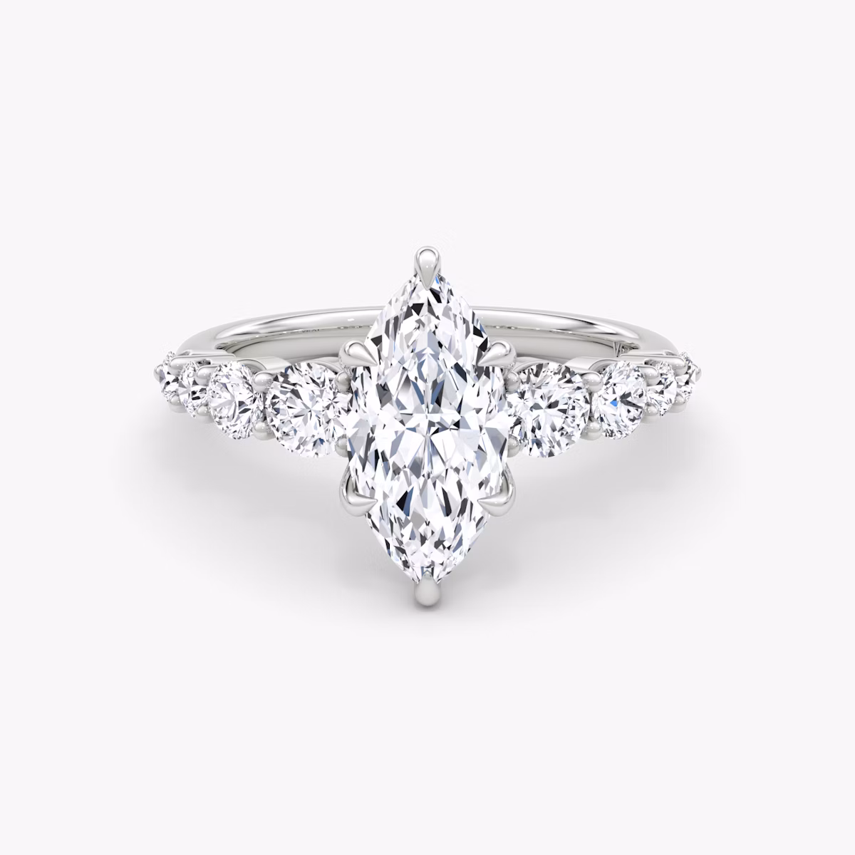 Graduated Band Marquise Diamond Ring