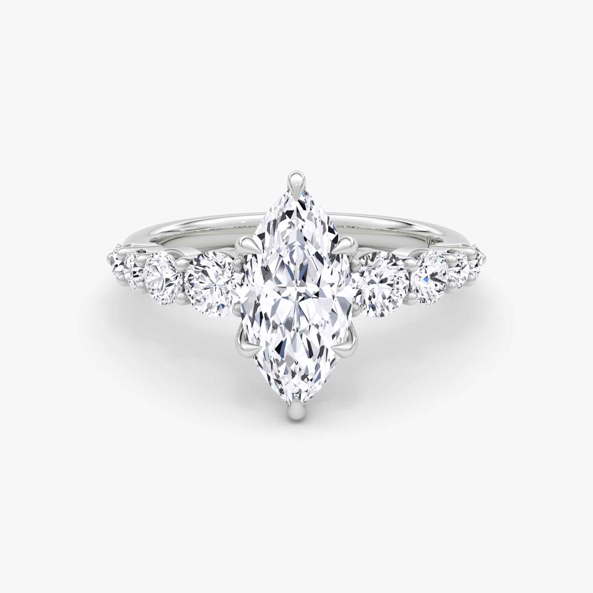 Graduated Band Marquise Diamond Ring