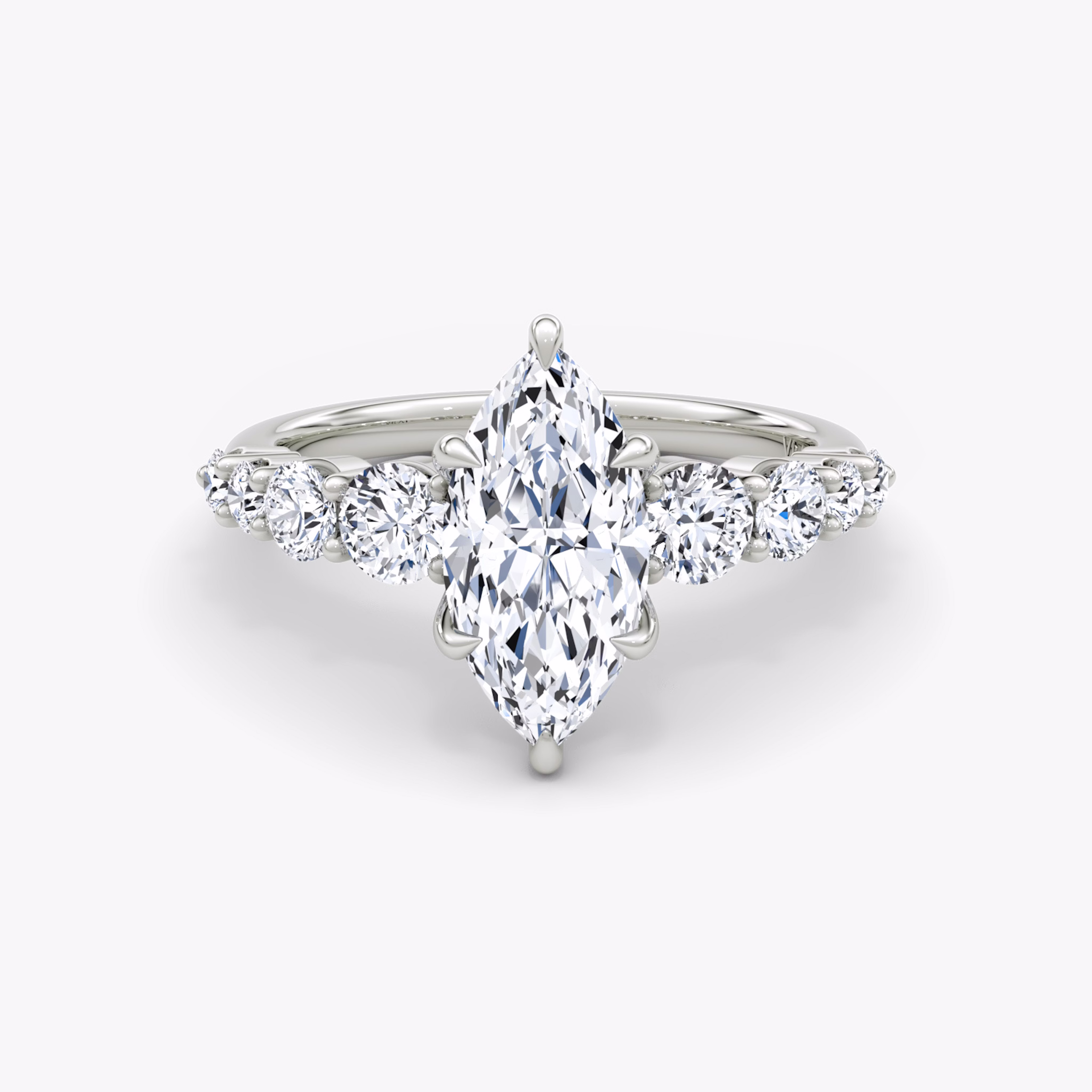 Graduated Band Marquise Diamond Ring