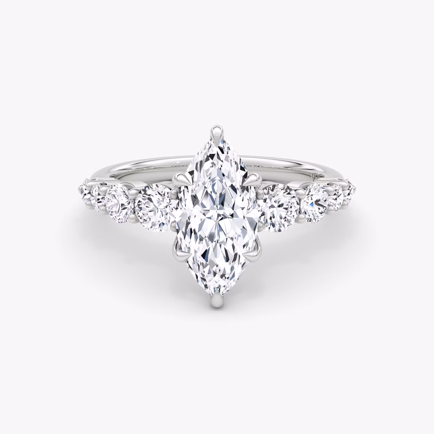 Graduated Band Marquise Diamond Ring
