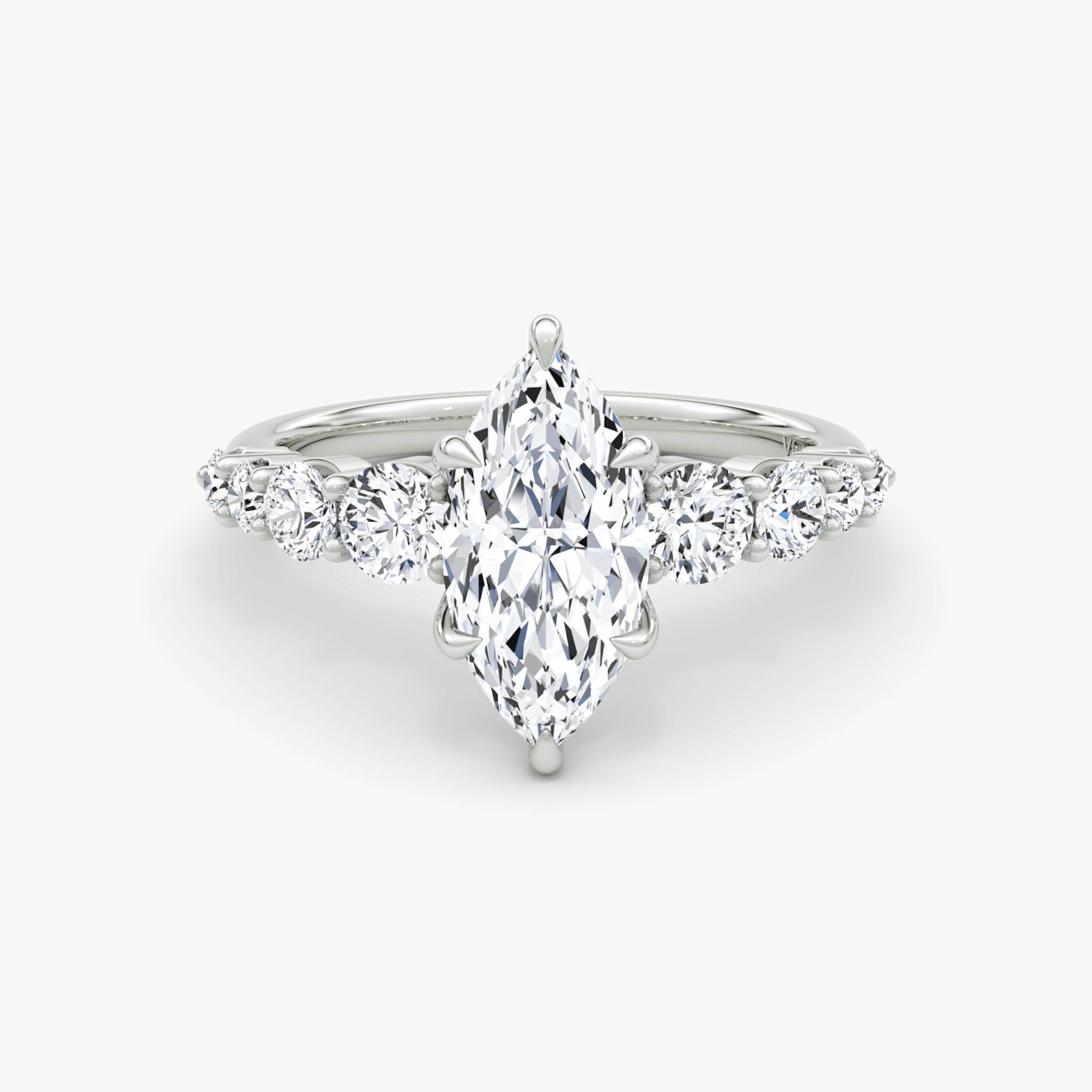 Graduated Band Marquise Diamond Ring