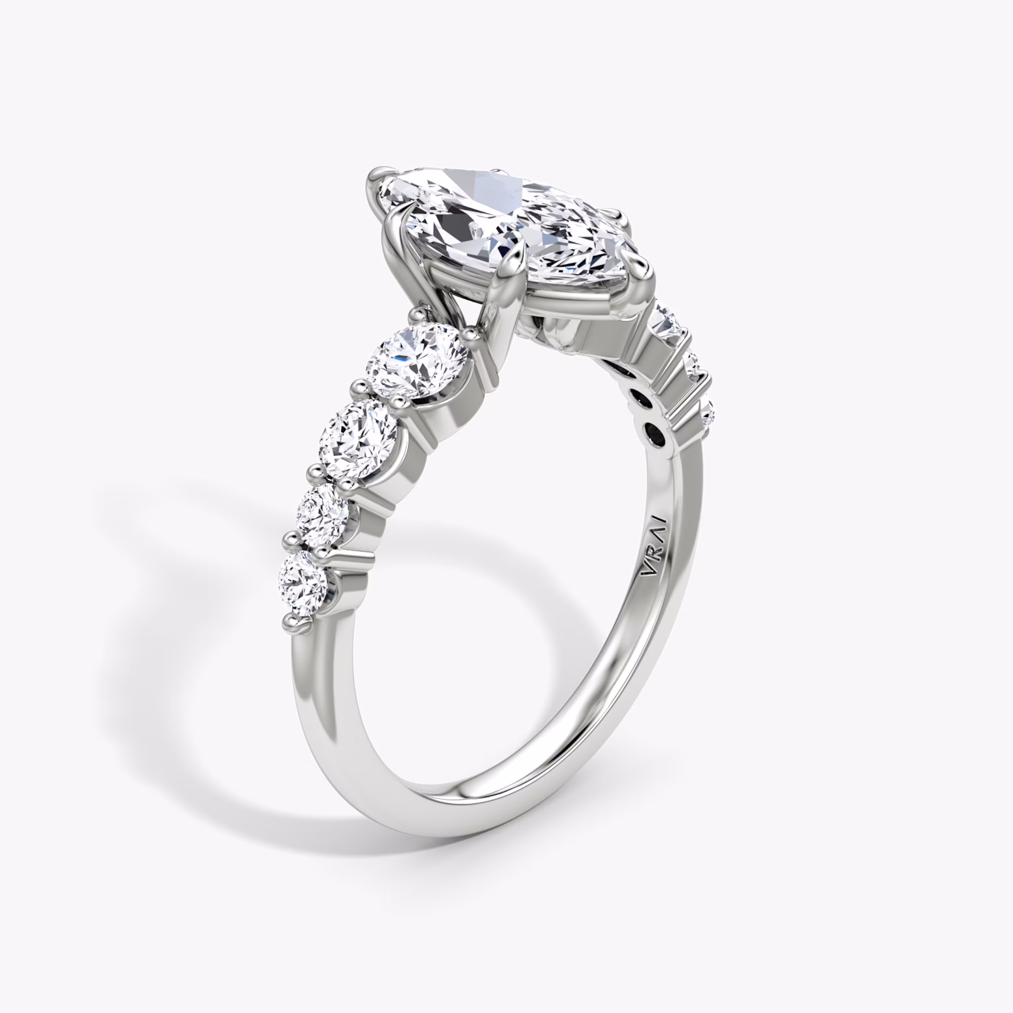 The Graduated Band | Marquise | Platinum | bandAccent: Plain | diamondOrientation: vertical | caratWeight: other