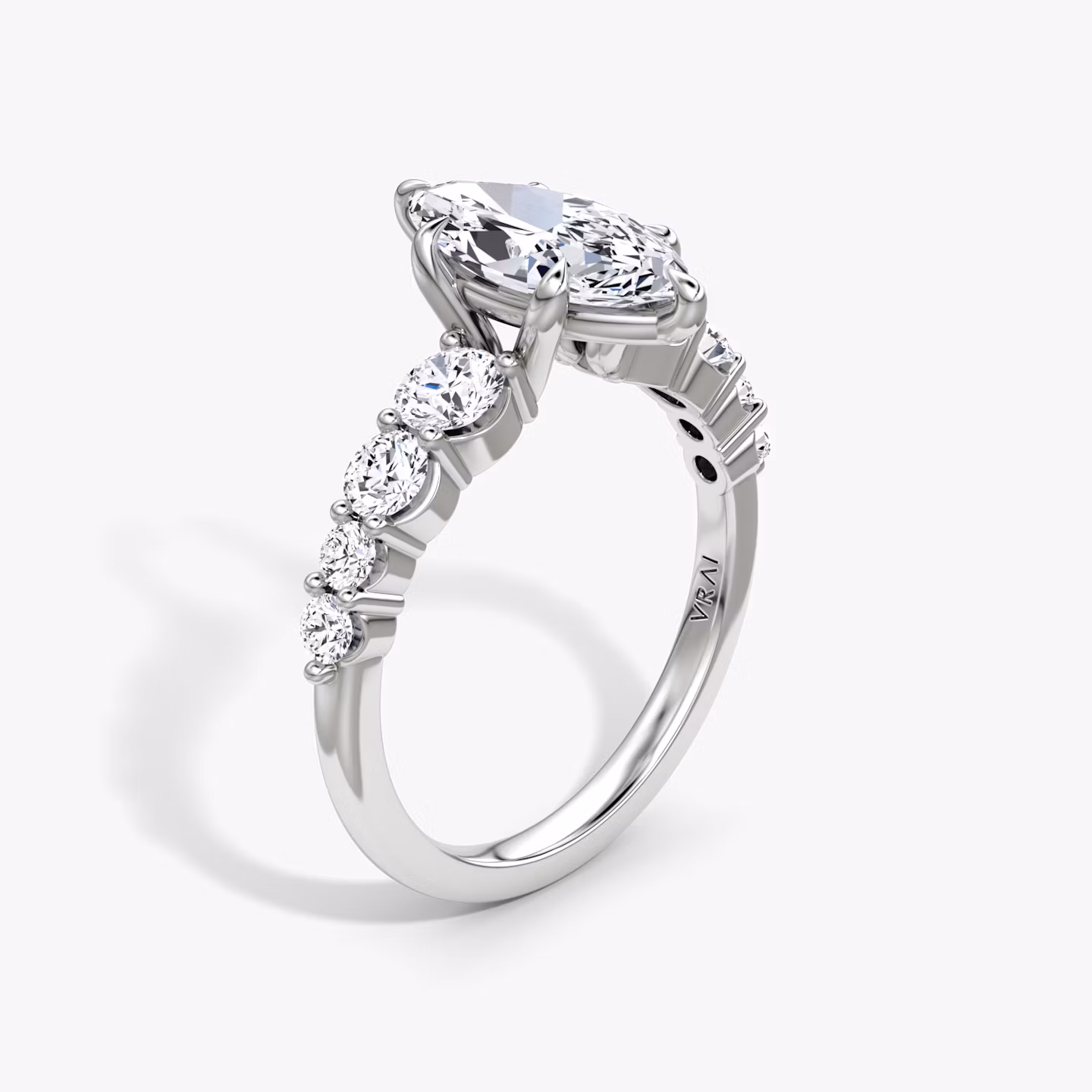 The Graduated Band | Marquise | 18k | White Gold | bandAccent: Plain | diamondOrientation: vertical | caratWeight: other