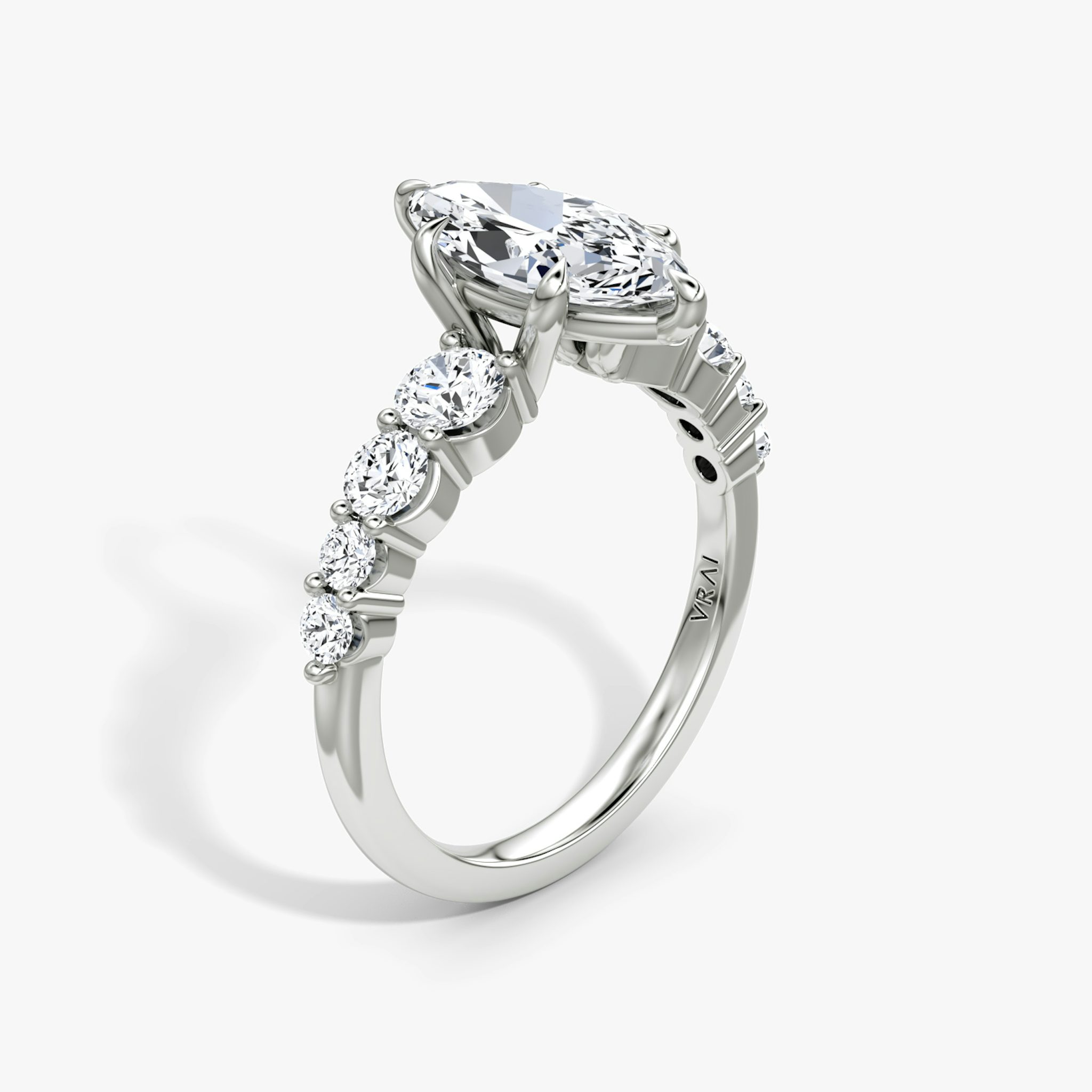 The Graduated Band | Marquise | Platinum | bandAccent: Plain | diamondOrientation: vertical | caratWeight: other