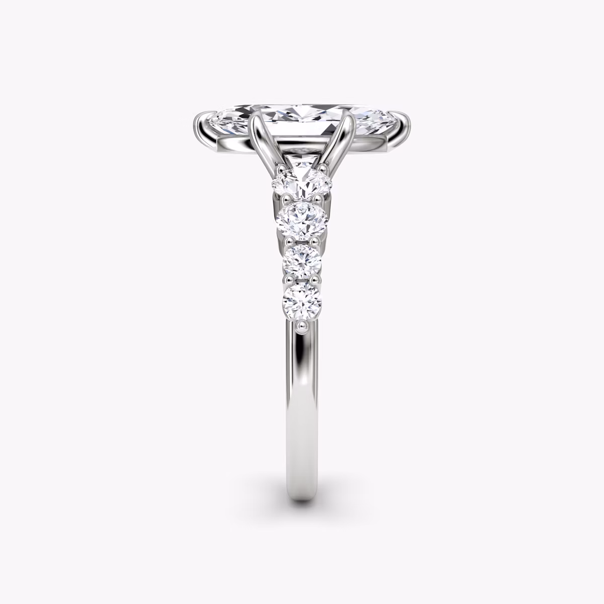 The Graduated Band | Marquise | 18k | White Gold | bandAccent: Plain | diamondOrientation: vertical | caratWeight: other