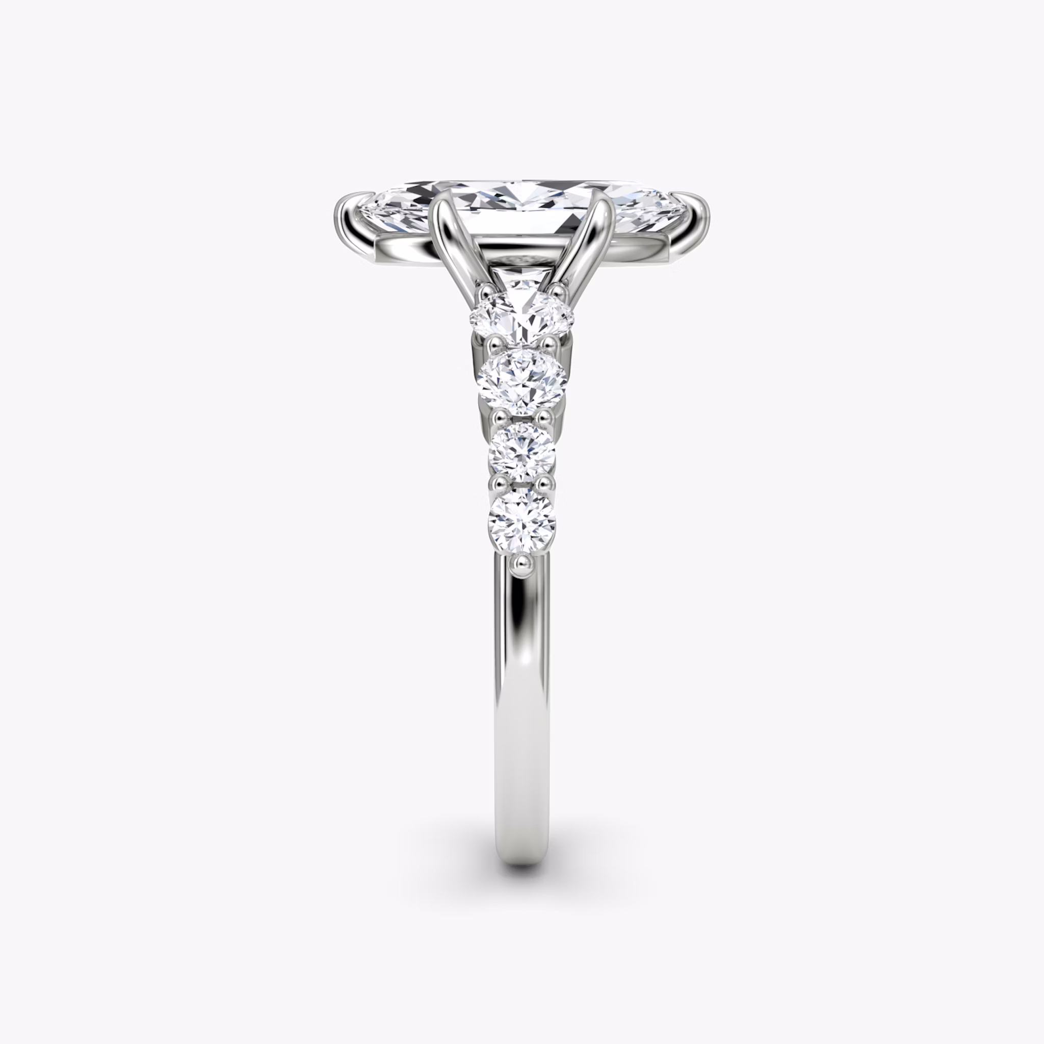 The Graduated Band | Marquise | Platinum | bandAccent: Plain | diamondOrientation: vertical | caratWeight: other