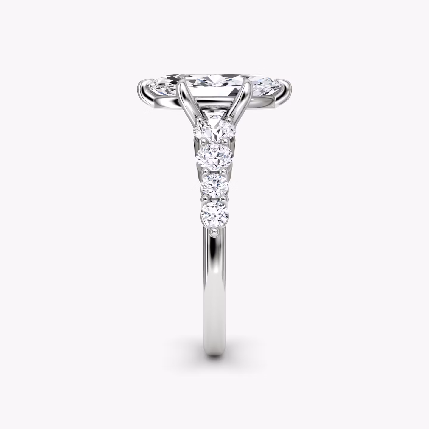 The Graduated Band | Marquise | 18k | White Gold | bandAccent: Plain | diamondOrientation: vertical | caratWeight: other