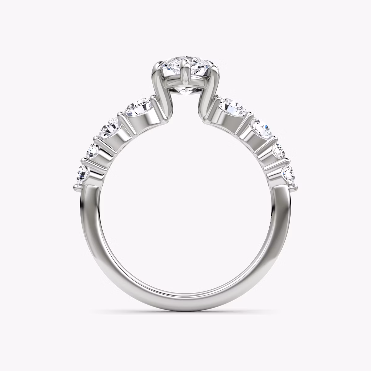 The Graduated Band | Marquise | 18k | White Gold | bandAccent: Plain | diamondOrientation: vertical | caratWeight: other