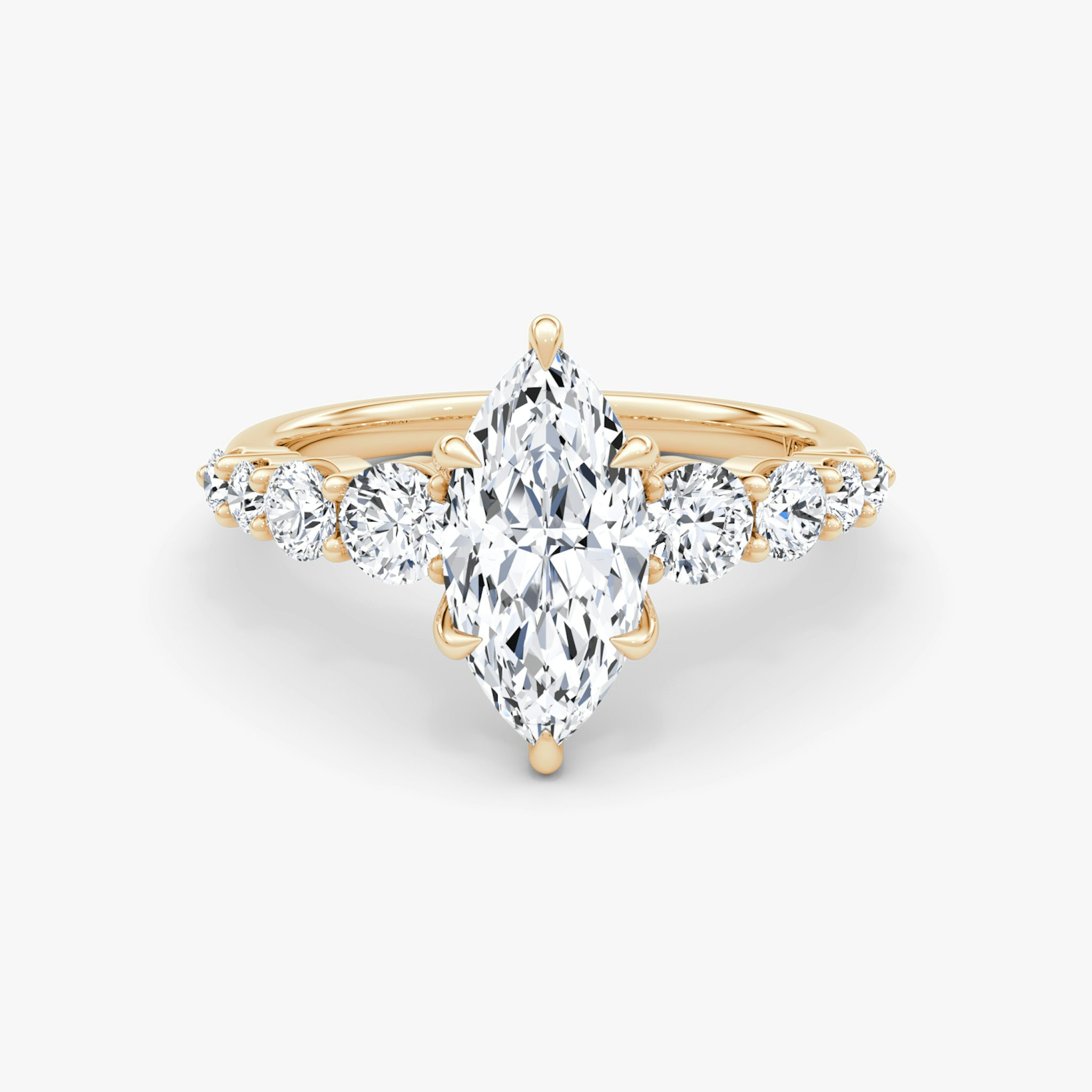 The Graduated Band | Marquise | 14k | Rose Gold | bandAccent: Plain | diamondOrientation: vertical | caratWeight: other