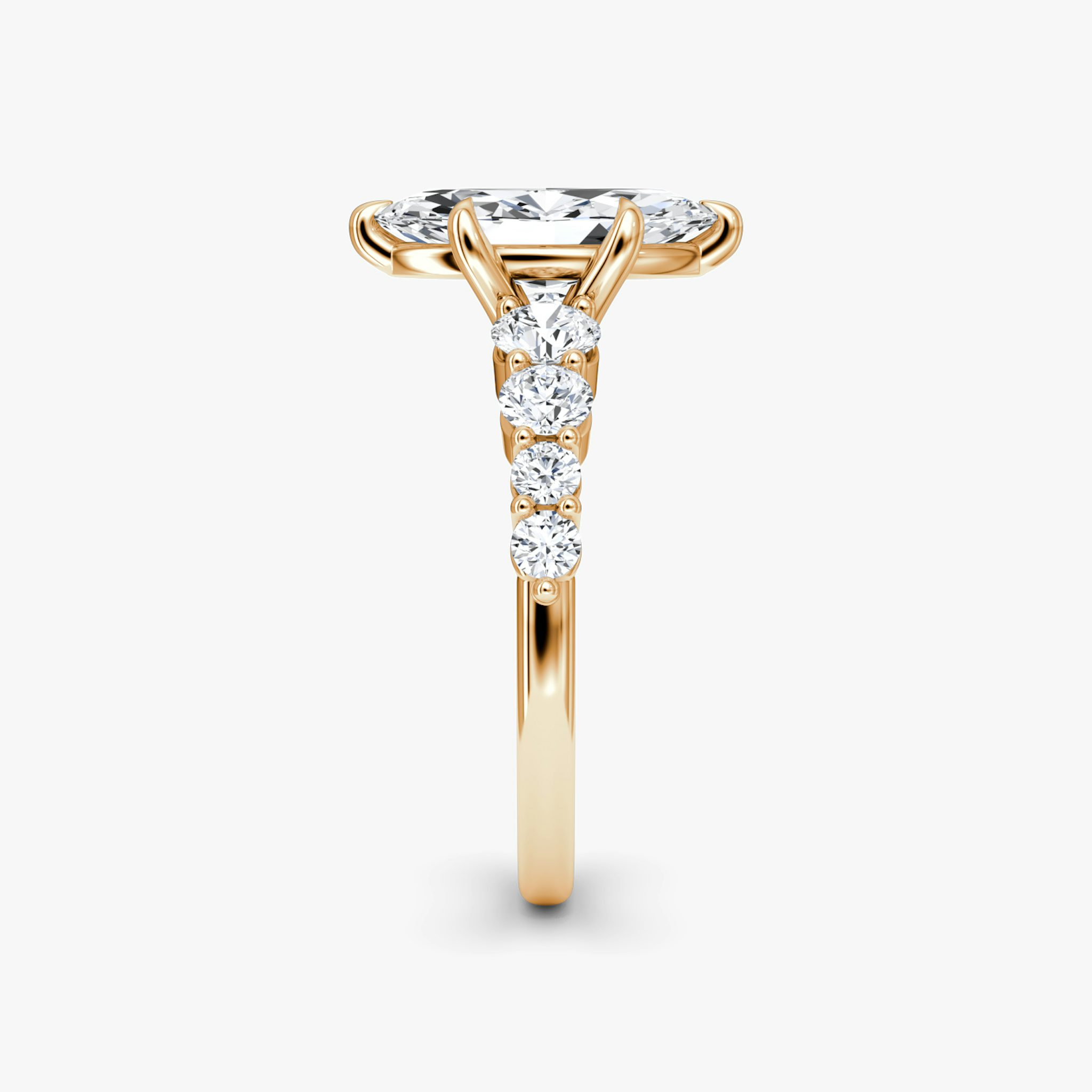 The Graduated Band | Marquise | 14k | Rose Gold | bandAccent: Plain | diamondOrientation: vertical | caratWeight: other