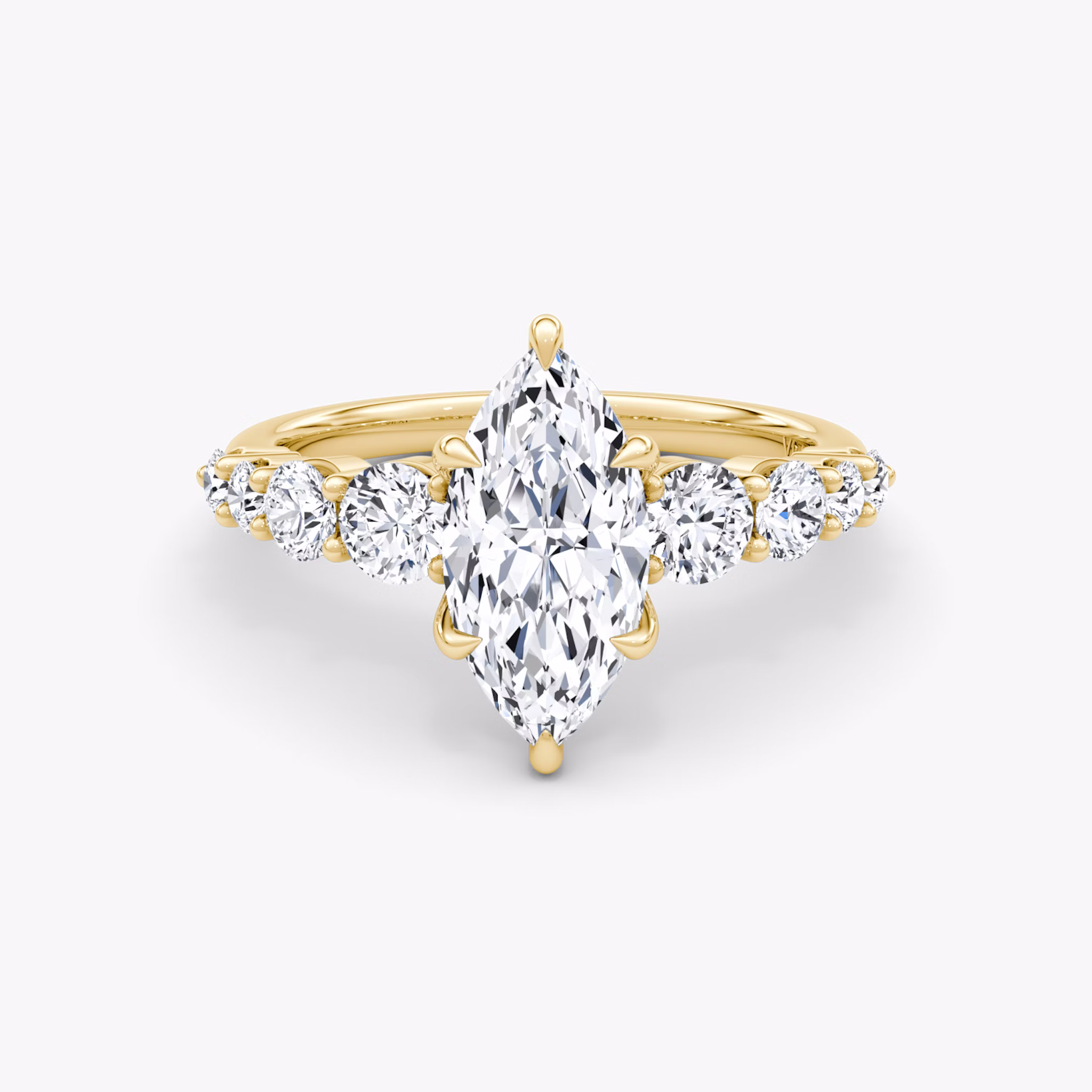 The Graduated Band | Marquise | 18k | Yellow Gold | bandAccent: Plain | diamondOrientation: vertical | caratWeight: other