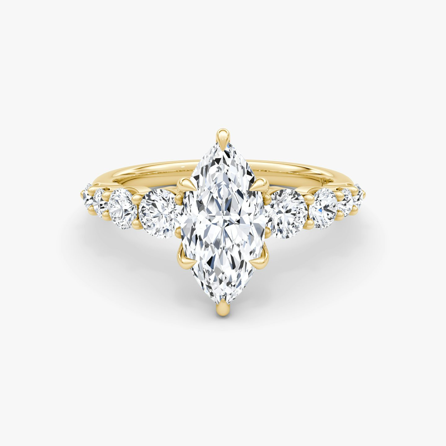 The Graduated Band | Marquise | 18k | Yellow Gold | bandAccent: Plain | diamondOrientation: vertical | caratWeight: other