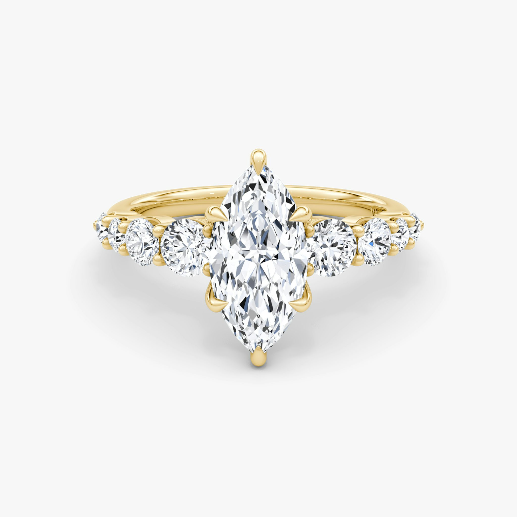The Graduated Band | Marquise | 18k | Yellow Gold | bandAccent: Plain | diamondOrientation: vertical | caratWeight: other