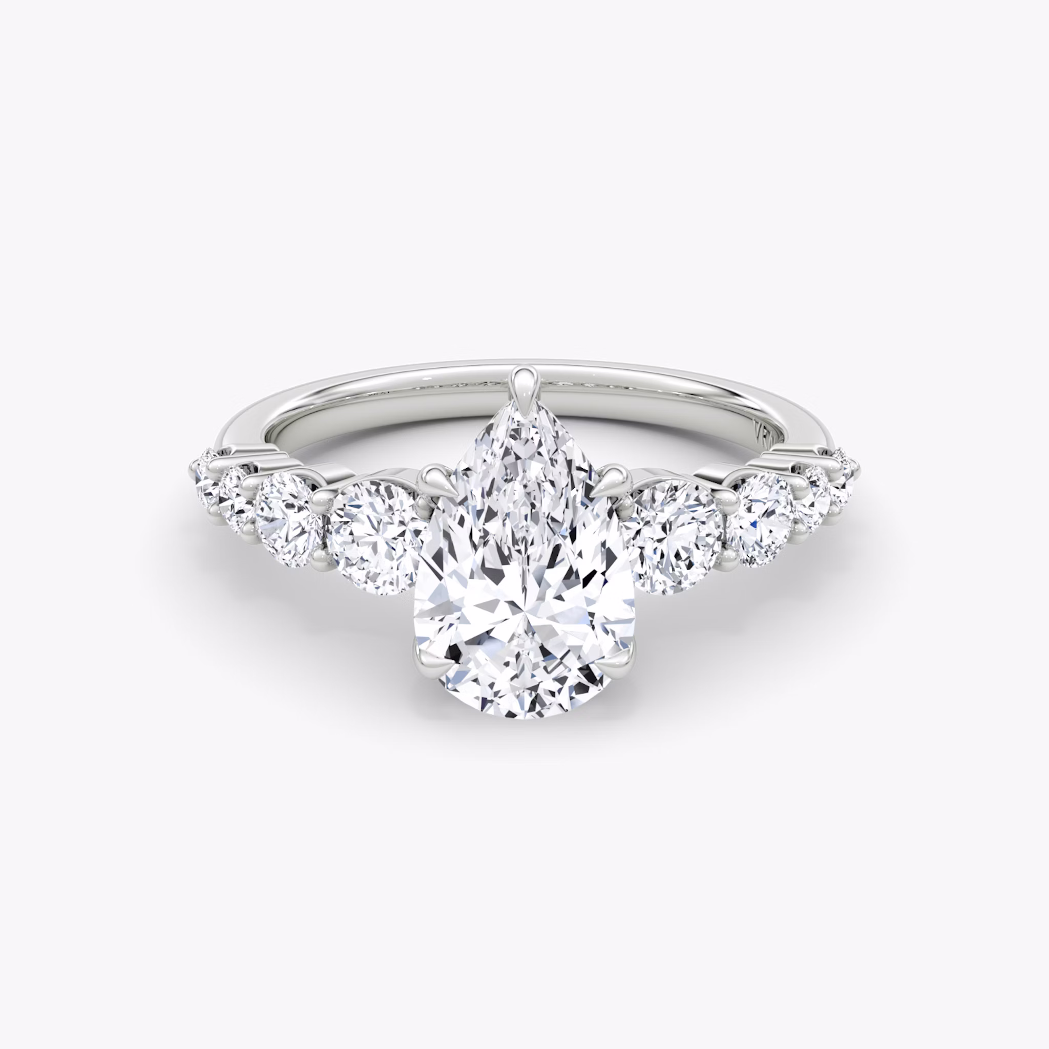 The Graduated Band | Pear | Platinum | bandAccent: Plain | diamondOrientation: vertical | caratWeight: other