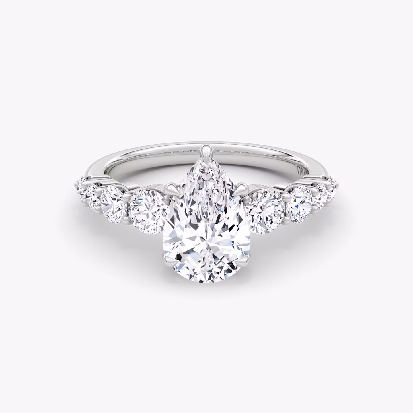 The Graduated Band | Pear | Platinum | bandAccent: Plain | diamondOrientation: vertical | caratWeight: other