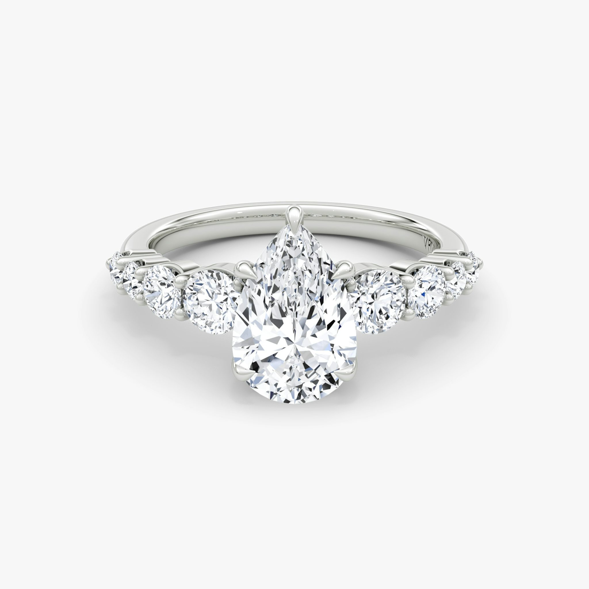 The Graduated Band | Pear | Platinum | bandAccent: Plain | diamondOrientation: vertical | caratWeight: other