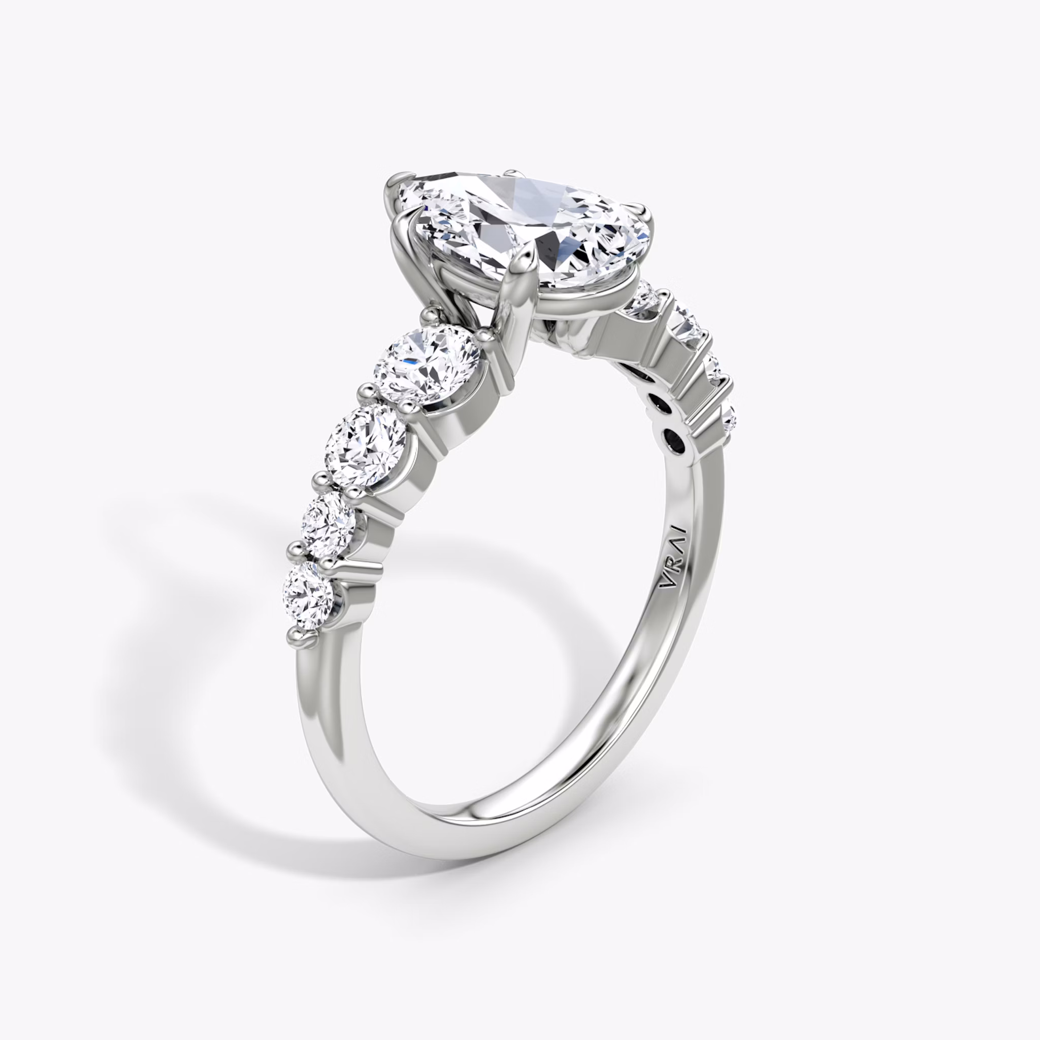 The Graduated Band | Pear | Platinum | bandAccent: Plain | diamondOrientation: vertical | caratWeight: other