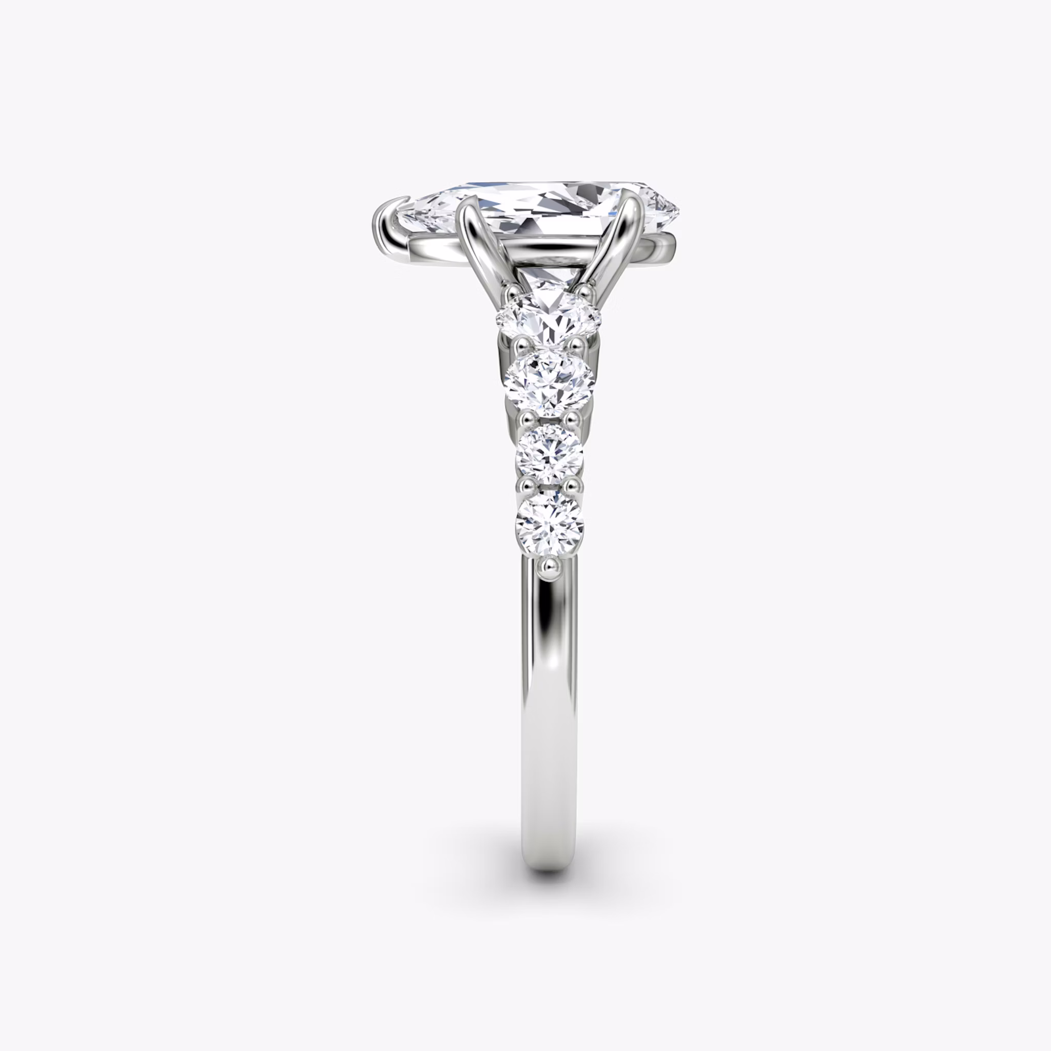 The Graduated Band | Pear | Platinum | bandAccent: Plain | diamondOrientation: vertical | caratWeight: other