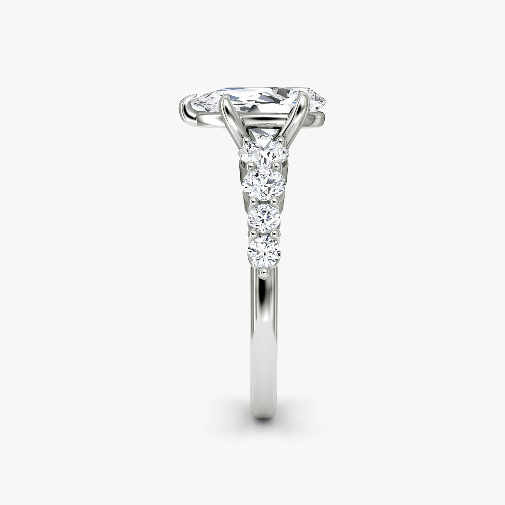 The Graduated Band | Pear | Platinum | bandAccent: Plain | diamondOrientation: vertical | caratWeight: other