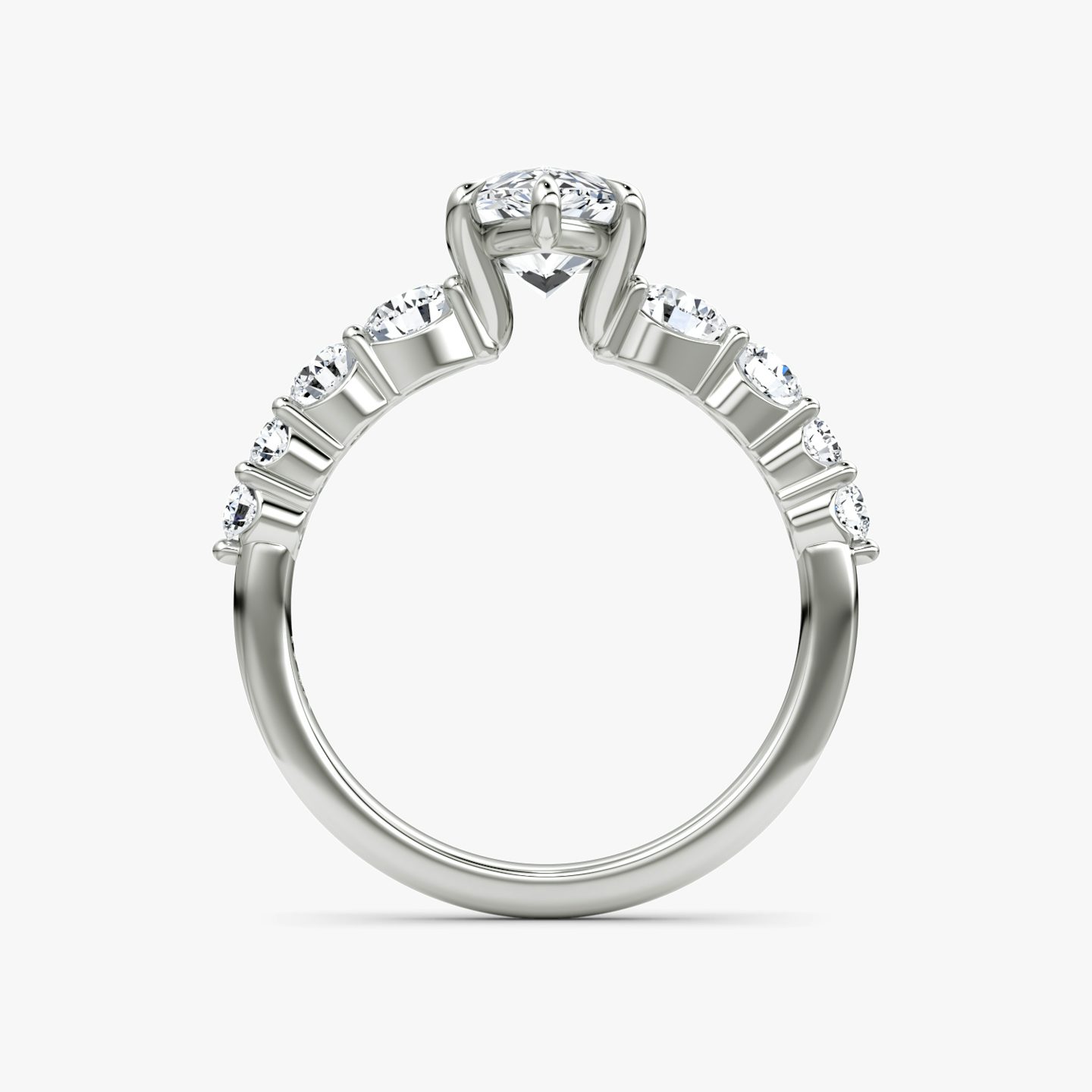 The Graduated Band | Pear | Platinum | bandAccent: Plain | diamondOrientation: vertical | caratWeight: other