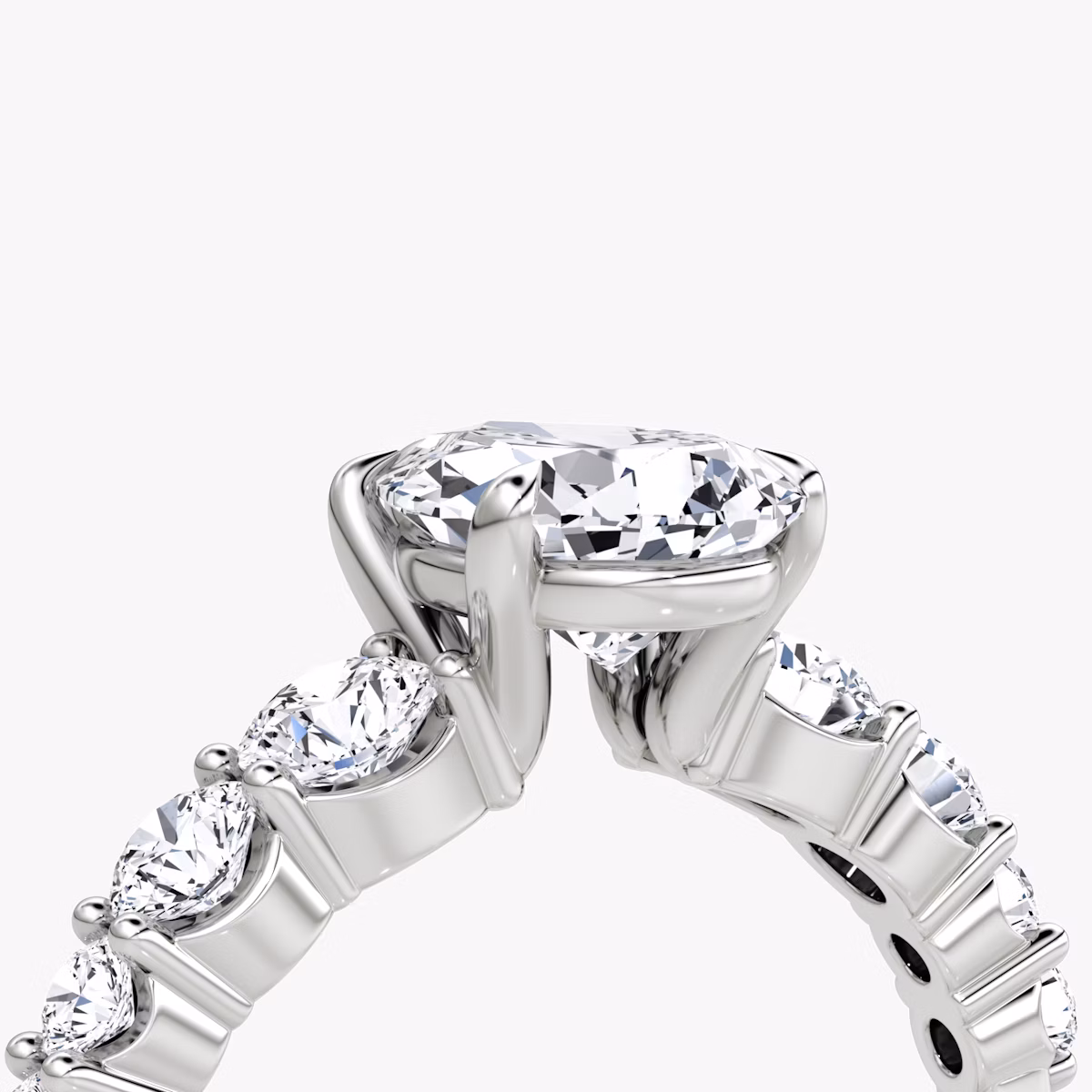 The Graduated Band | Pear | 18k | White Gold | bandAccent: Plain | diamondOrientation: vertical | caratWeight: other