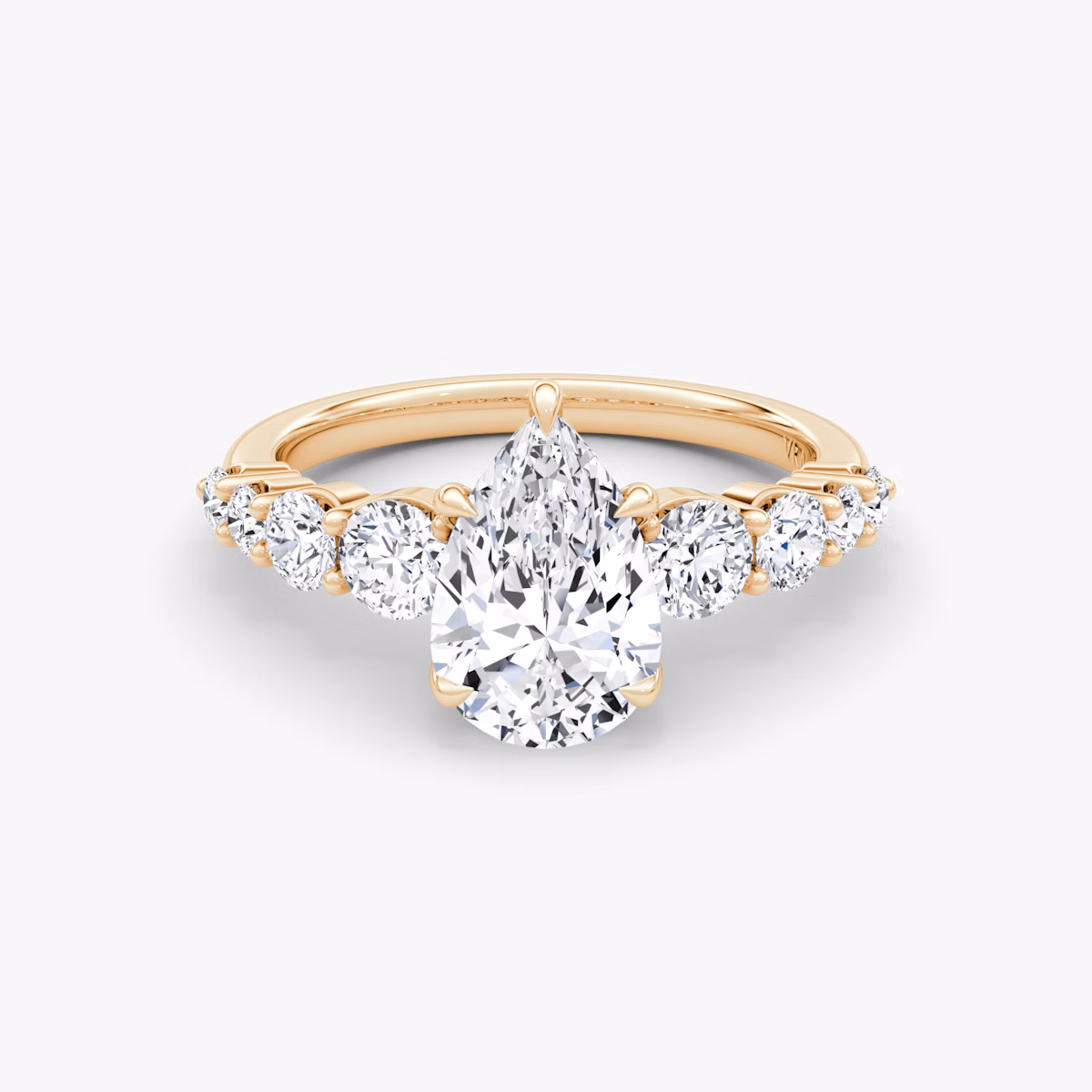 The Graduated Band | Pear | 14k | Rose Gold | bandAccent: Plain | diamondOrientation: vertical | caratWeight: other