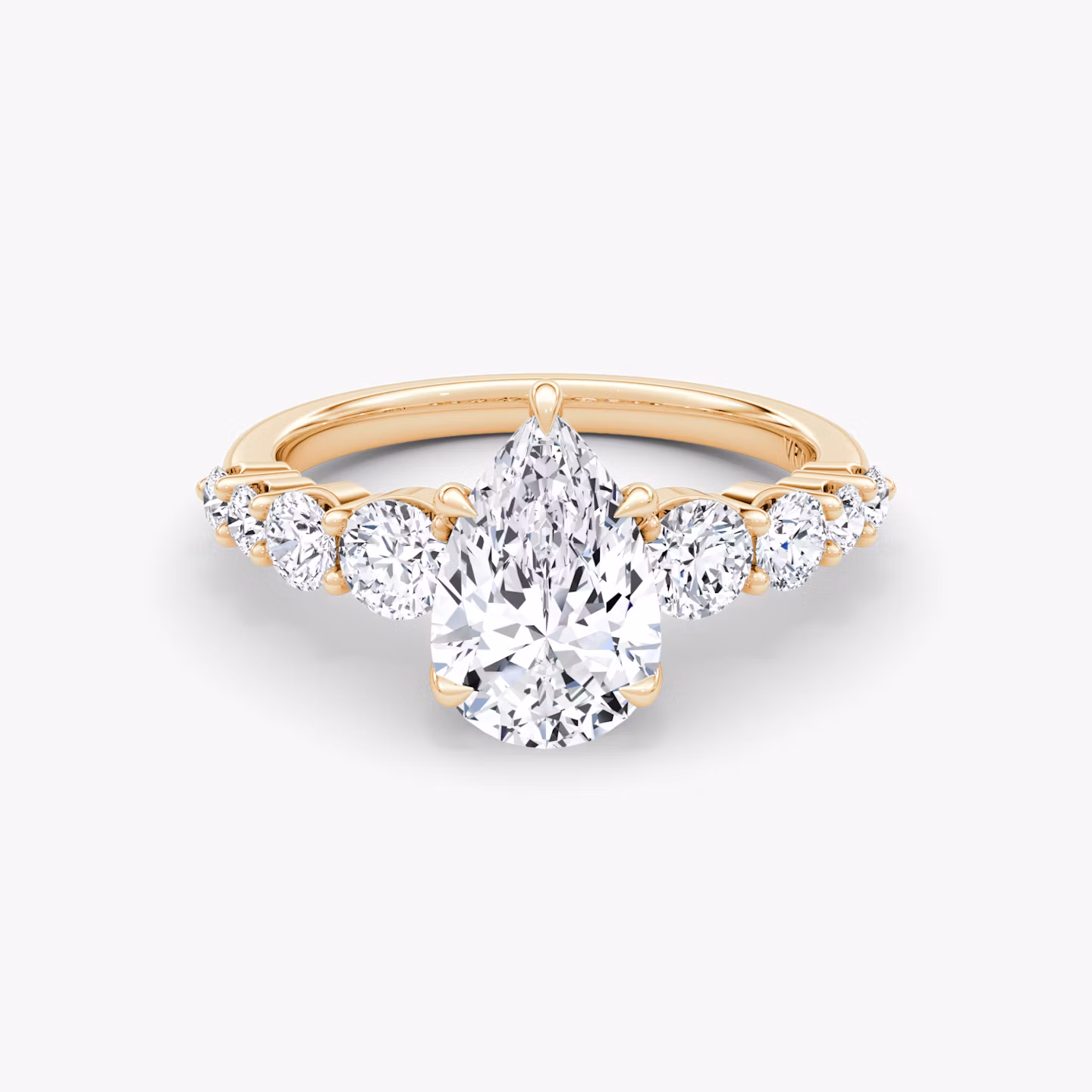 The Graduated Band | Pear | 14k | Rose Gold | bandAccent: Plain | diamondOrientation: vertical | caratWeight: other