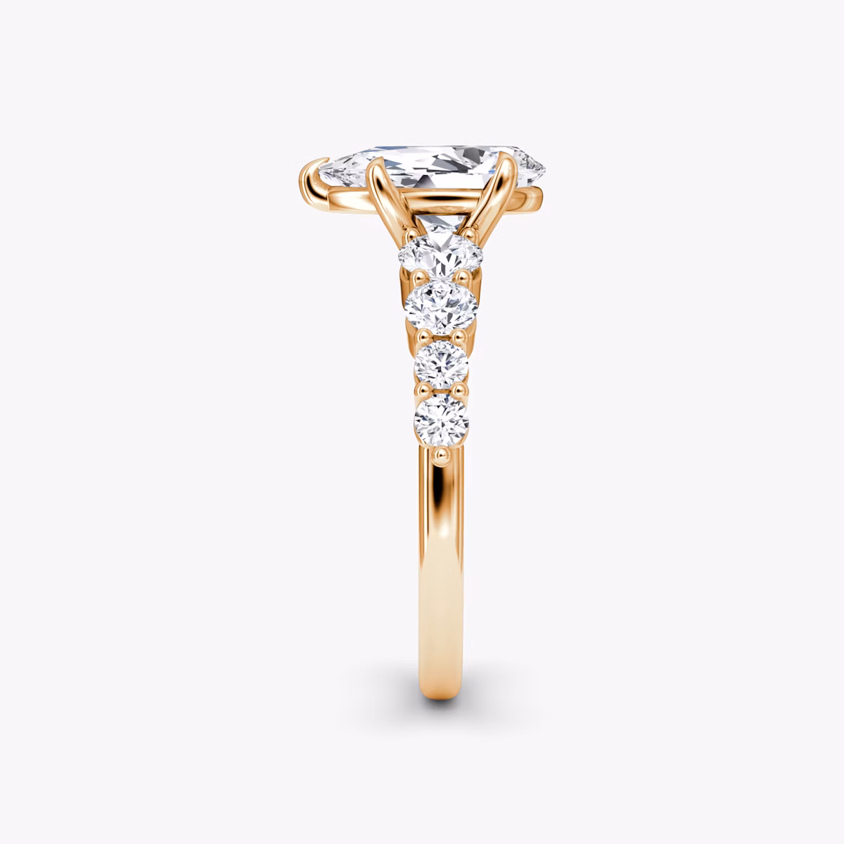 The Graduated Band | Pear | 14k | Rose Gold | bandAccent: Plain | diamondOrientation: vertical | caratWeight: other