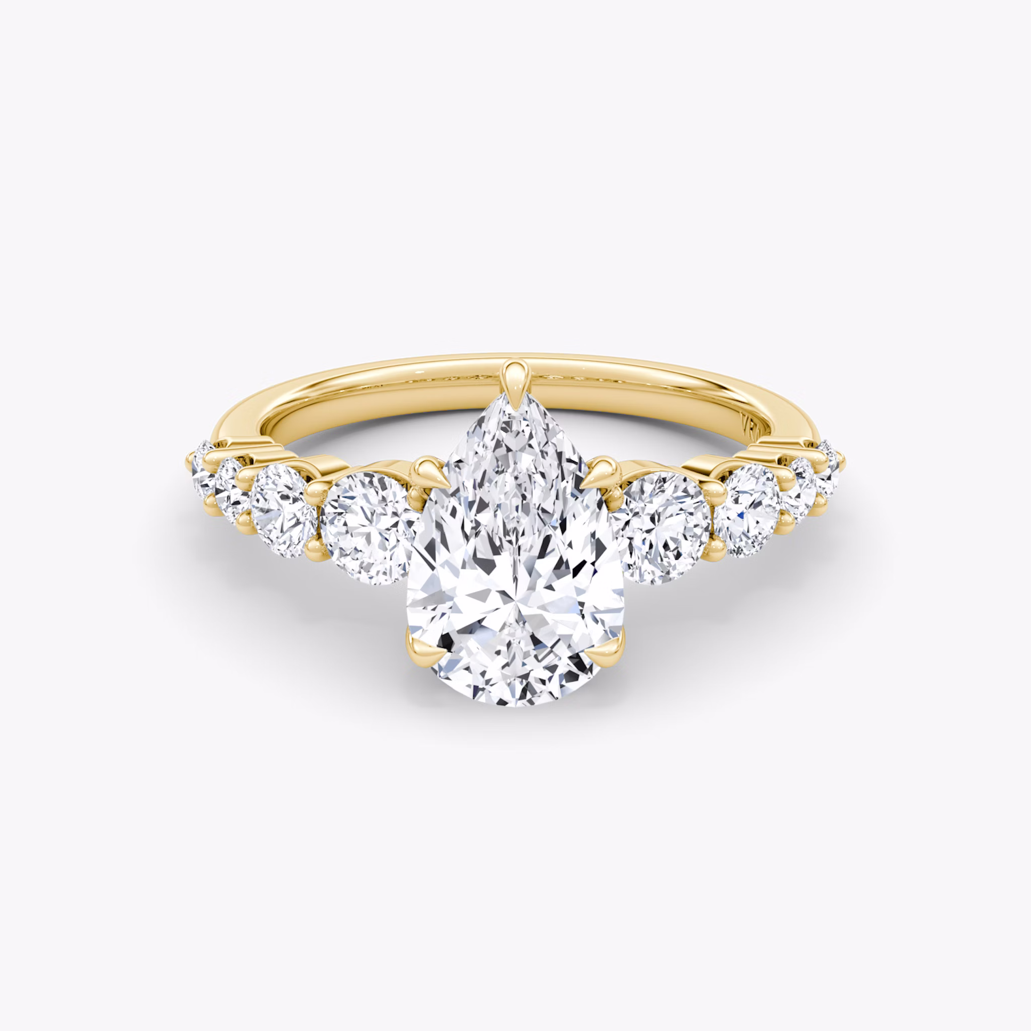 The Graduated Band | Pear | 18k | Yellow Gold | bandAccent: Plain | diamondOrientation: vertical | caratWeight: other