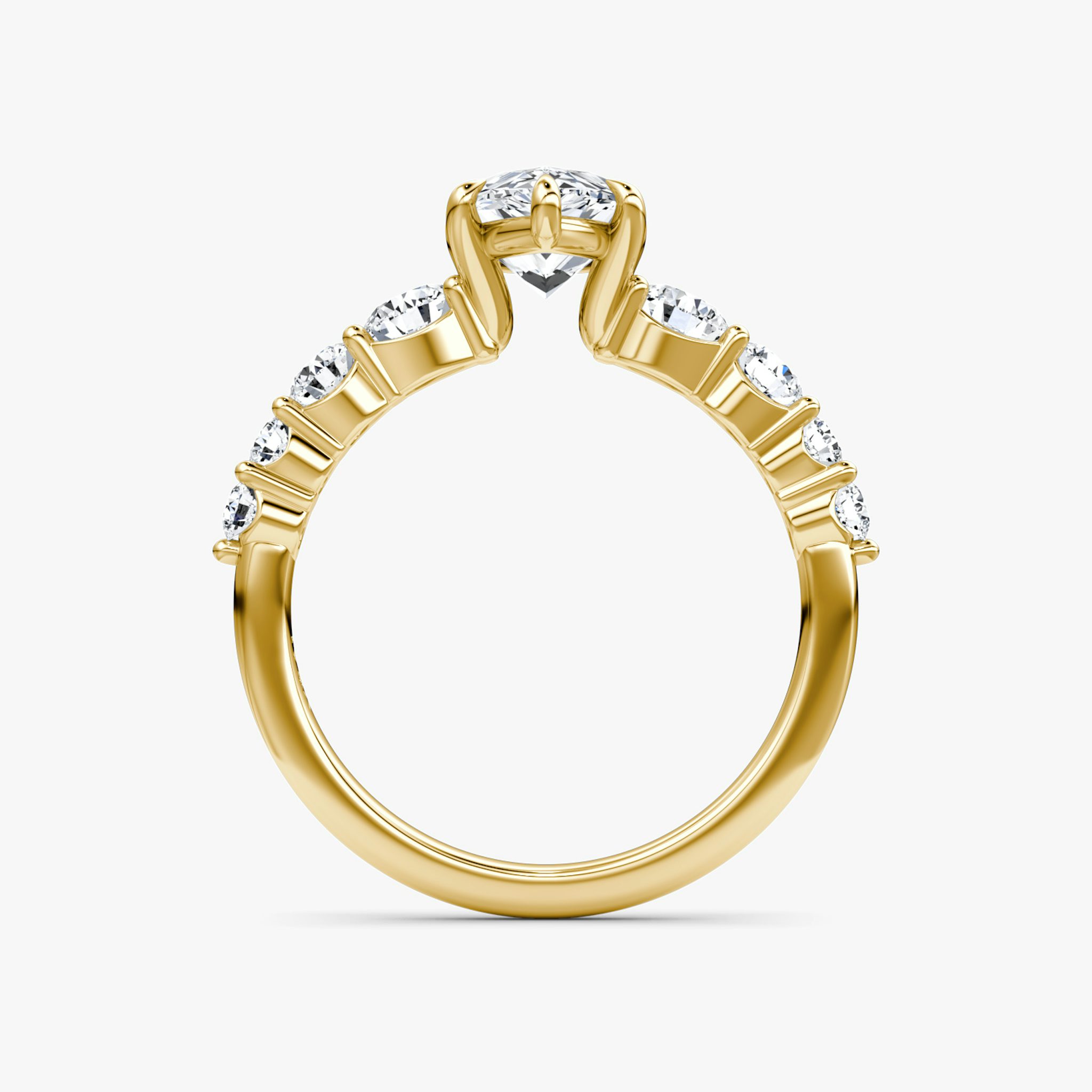 The Graduated Band | Pear | 18k | Yellow Gold | bandAccent: Plain | diamondOrientation: vertical | caratWeight: other