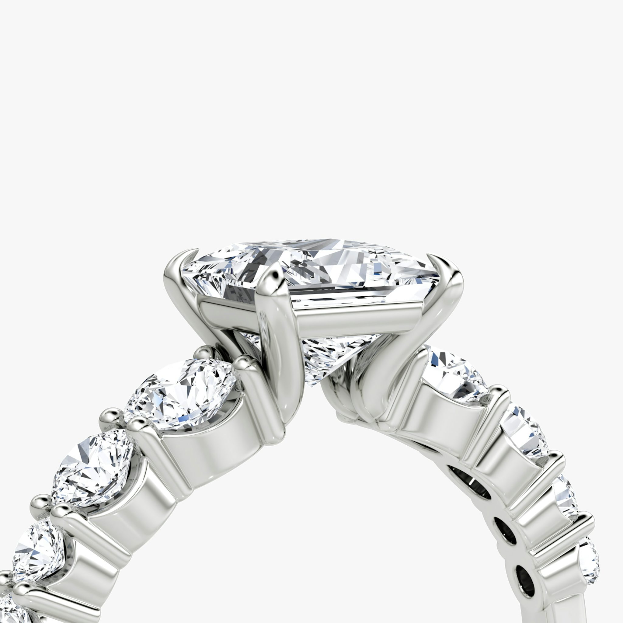 The Graduated Band | Princess | 18k | White Gold | bandAccent: Plain | diamondOrientation: vertical | caratWeight: other