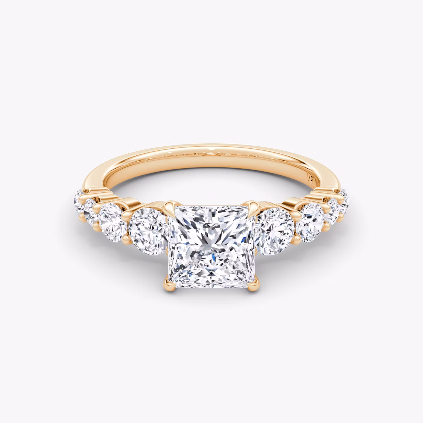 The Graduated Band | Princess | 14k | Rose Gold | bandAccent: Plain | diamondOrientation: vertical | caratWeight: other