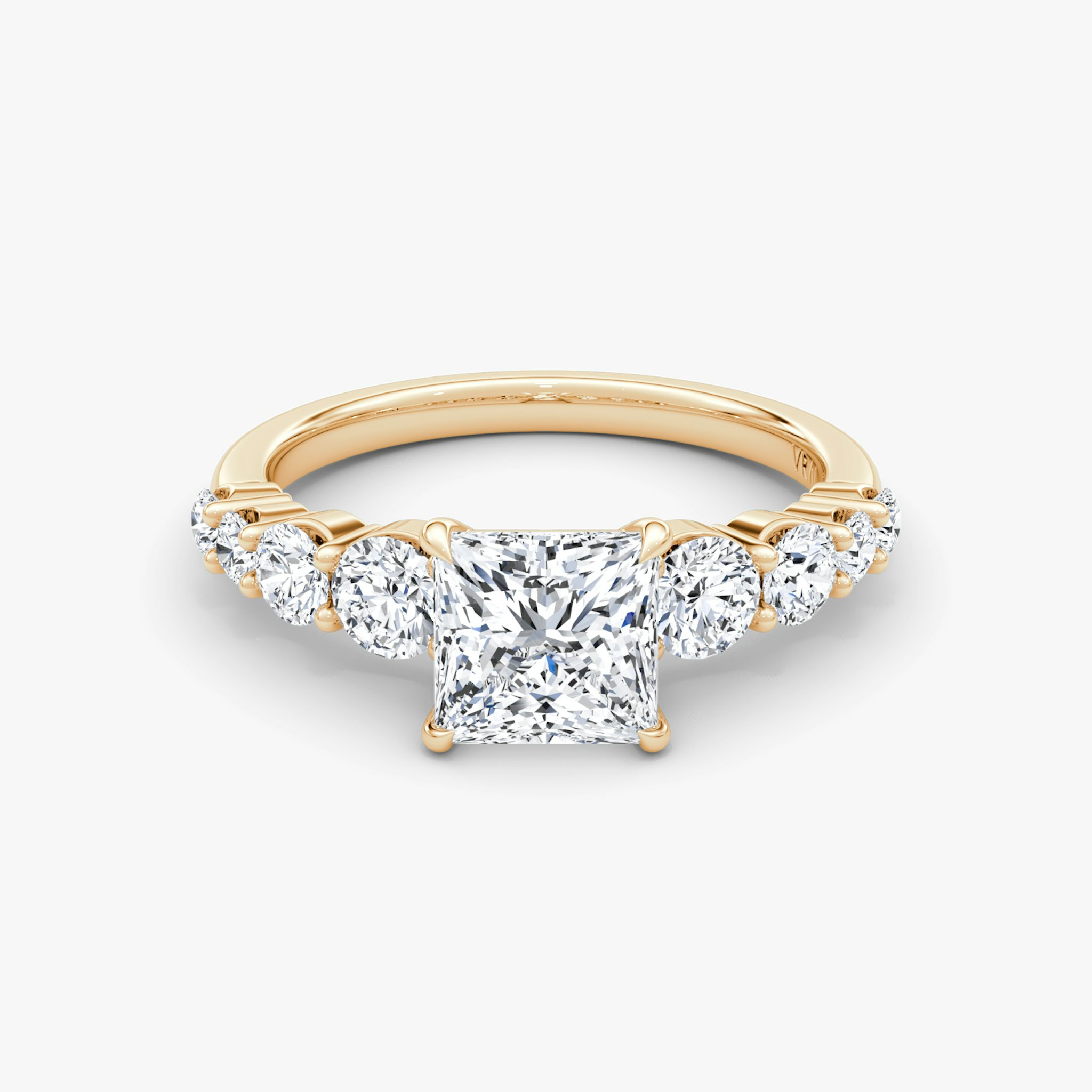 The Graduated Band | Princess | 14k | Rose Gold | bandAccent: Plain | diamondOrientation: vertical | caratWeight: other