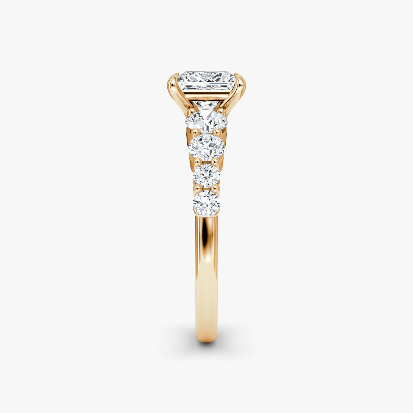 The Graduated Band | Princess | 14k | Rose Gold | bandAccent: Plain | diamondOrientation: vertical | caratWeight: other