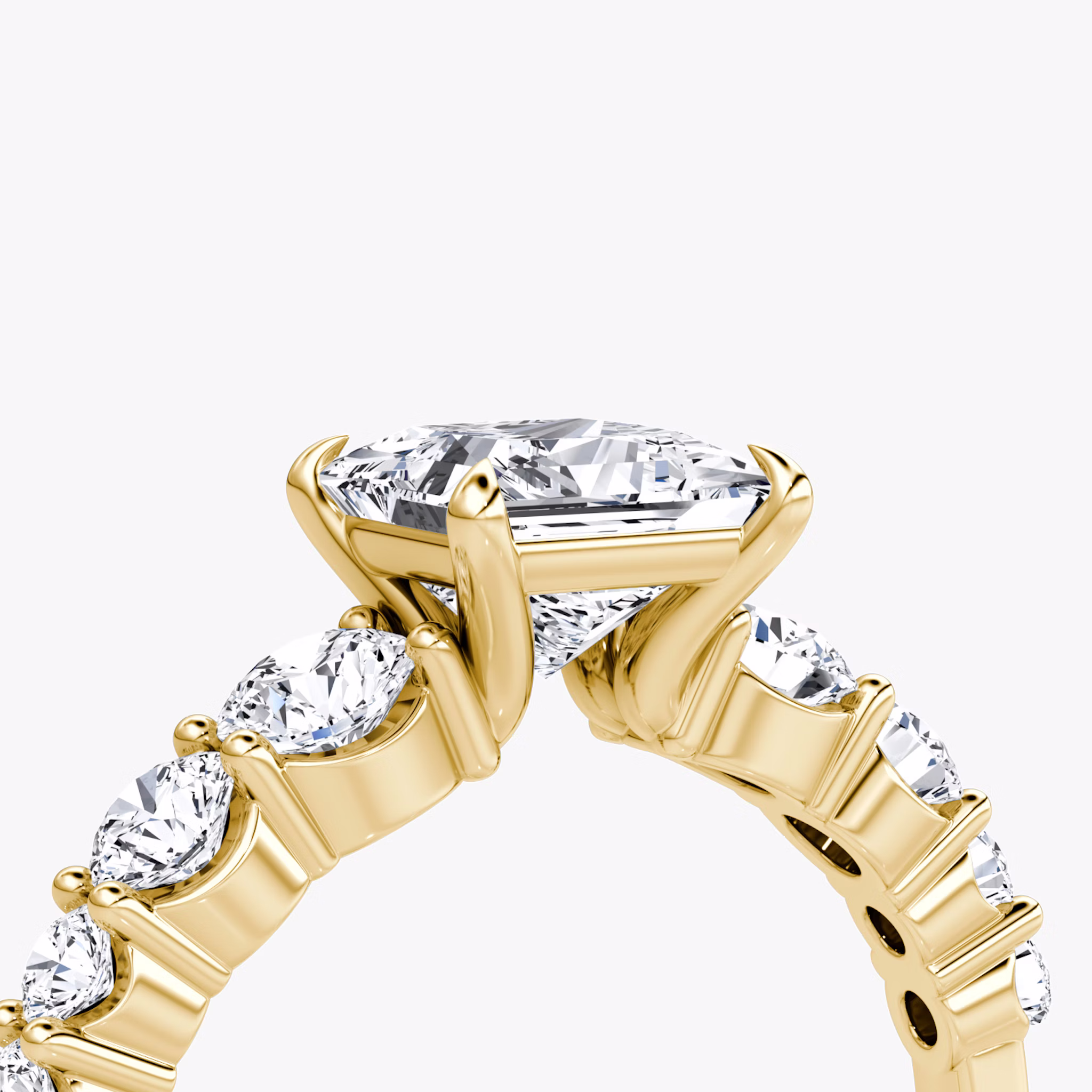 The Graduated Band | Princess | 18k | Yellow Gold | bandAccent: Plain | diamondOrientation: vertical | caratWeight: other