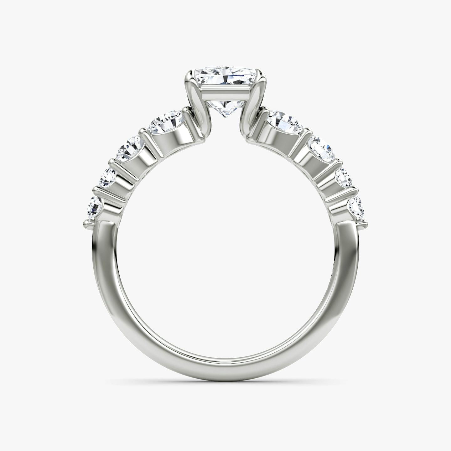 The Graduated Band | Radiant | 18k | White Gold | bandAccent: Plain | diamondOrientation: vertical | caratWeight: other