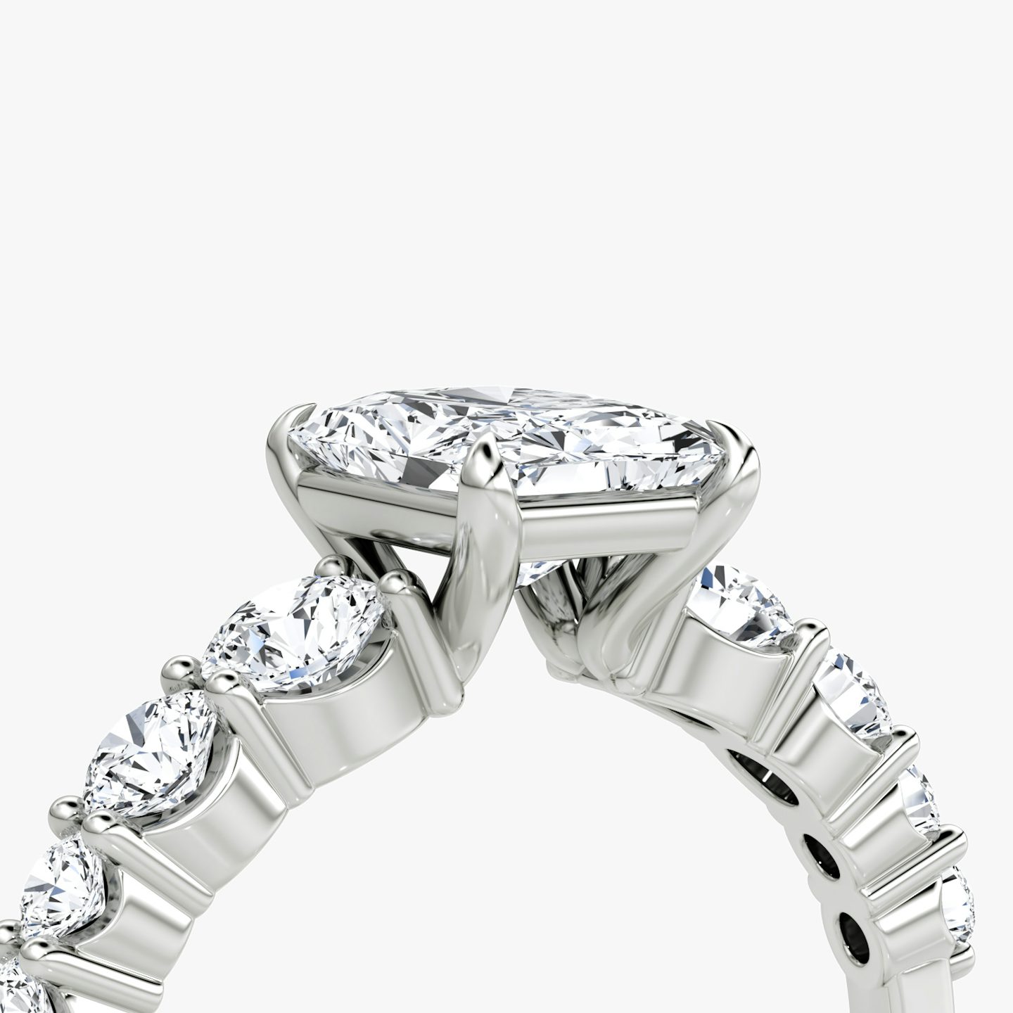 The Graduated Band | Radiant | 18k | White Gold | bandAccent: Plain | diamondOrientation: vertical | caratWeight: other