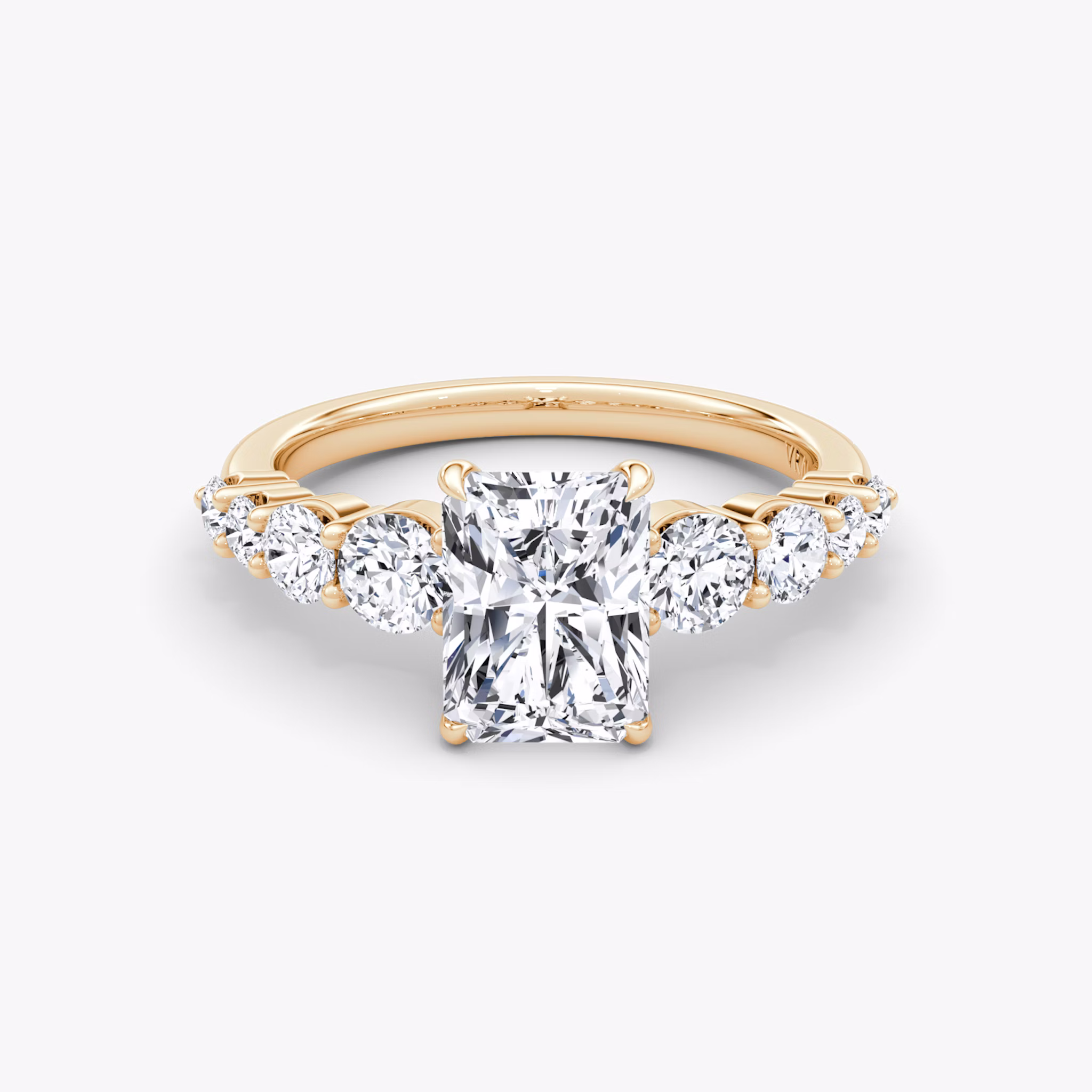 The Graduated Band | Radiant | 14k | Rose Gold | bandAccent: Plain | diamondOrientation: vertical | caratWeight: other