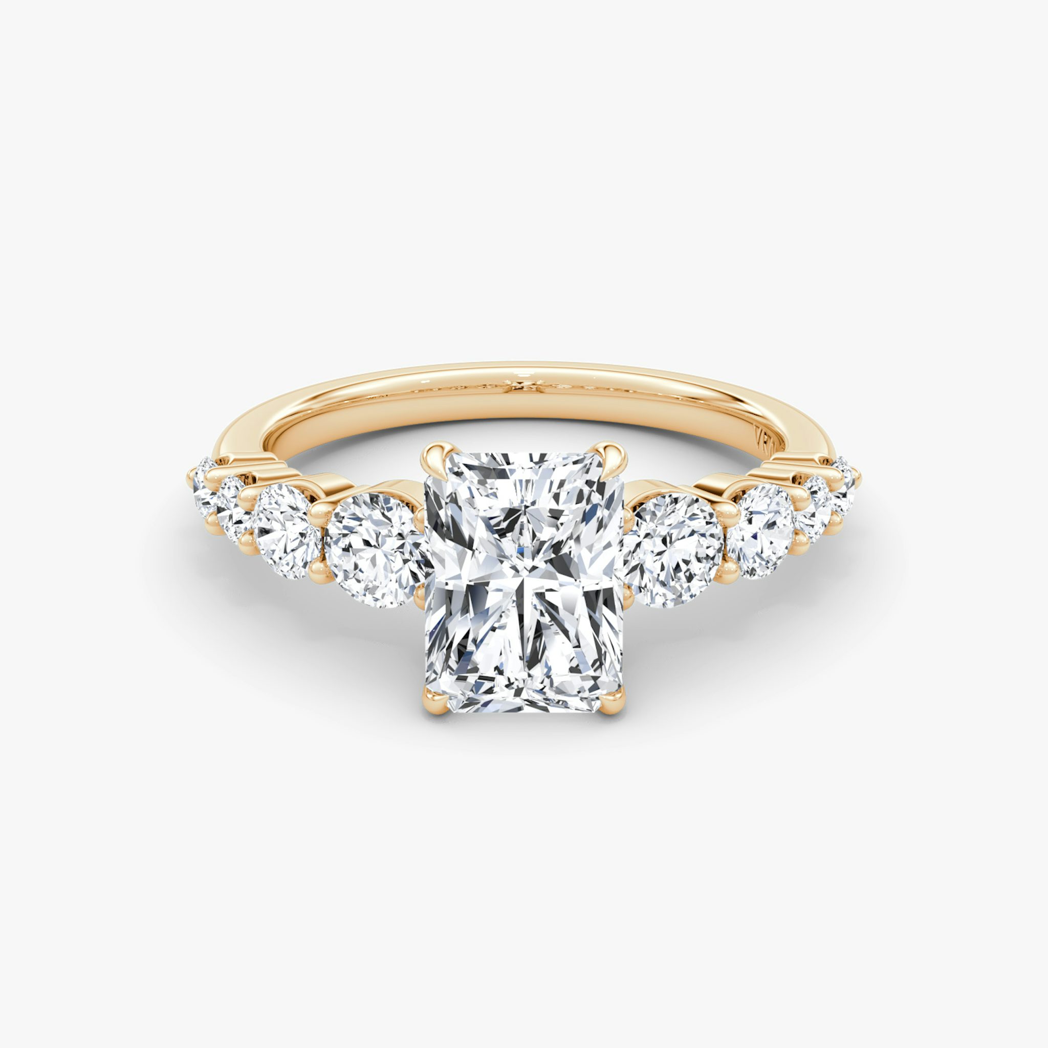 The Graduated Band | Radiant | 14k | Rose Gold | bandAccent: Plain | diamondOrientation: vertical | caratWeight: other