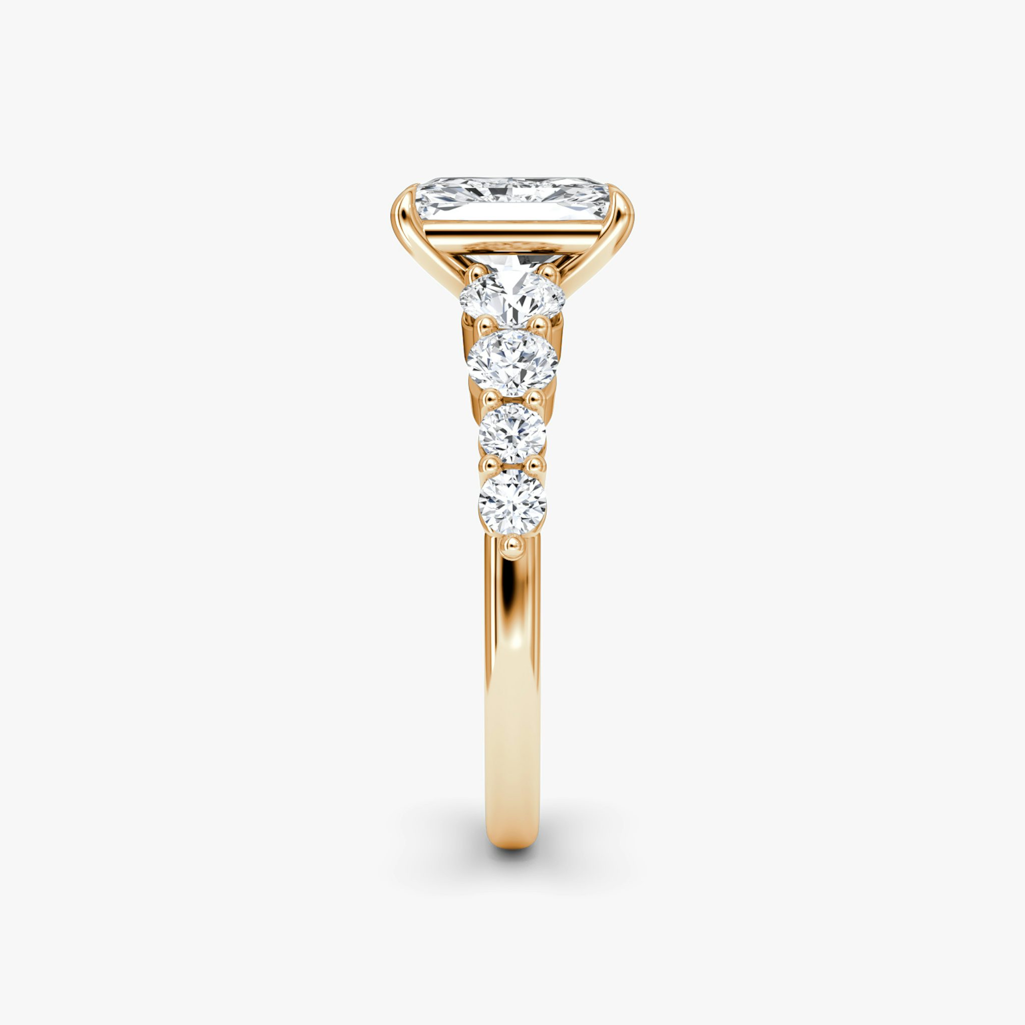 The Graduated Band | Radiant | 14k | Rose Gold | bandAccent: Plain | diamondOrientation: vertical | caratWeight: other